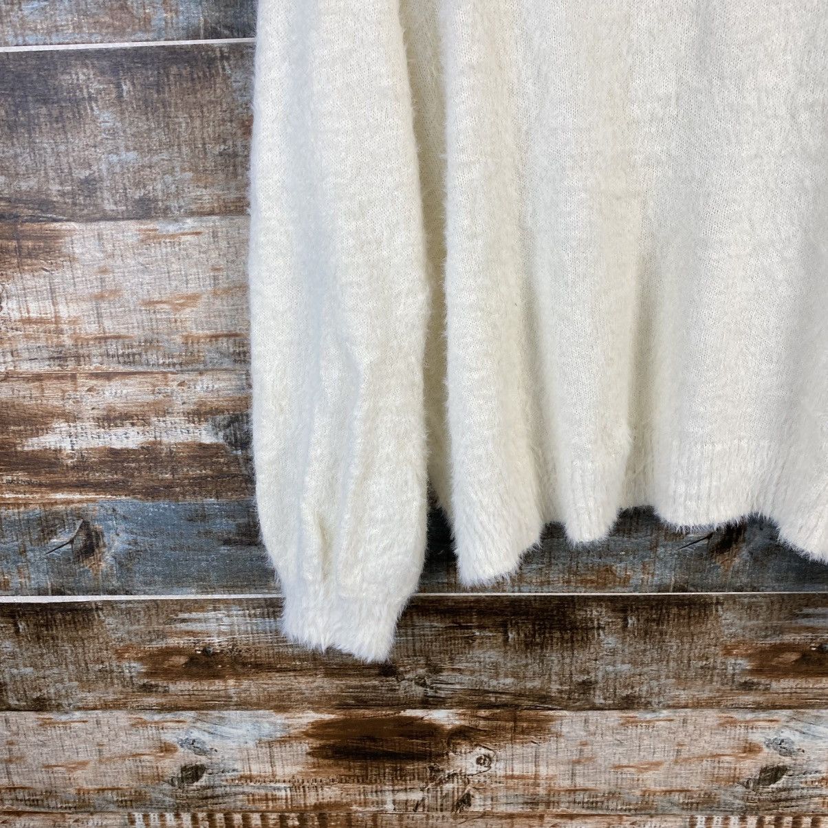 Homespun Knitwear DL Japan fur shaggy vintage White Knitwear #C1081 Size XL / US 12-14 / IT 48-50 - 14 Thumbnail