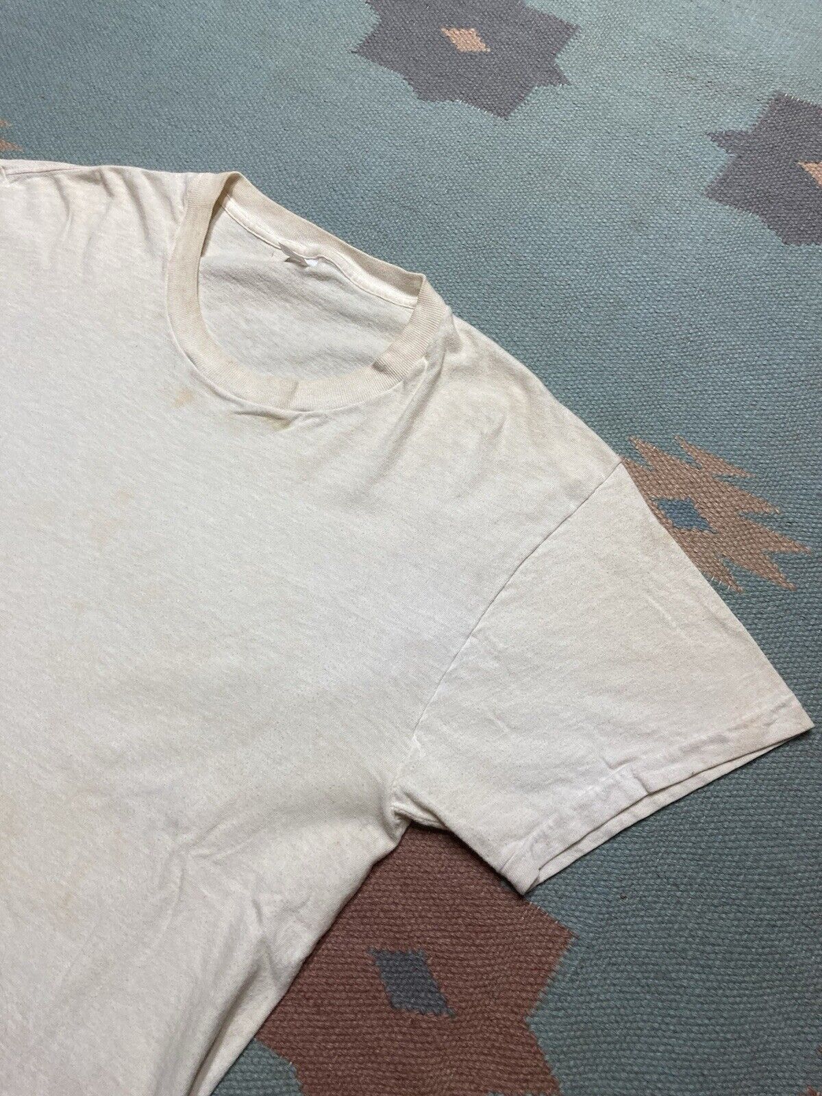 JCPenney × Vintage Vtg 70s blank white t shirt JCPenney worn soft cotton large Size US L / EU 52-54 / 3 - 4 Thumbnail