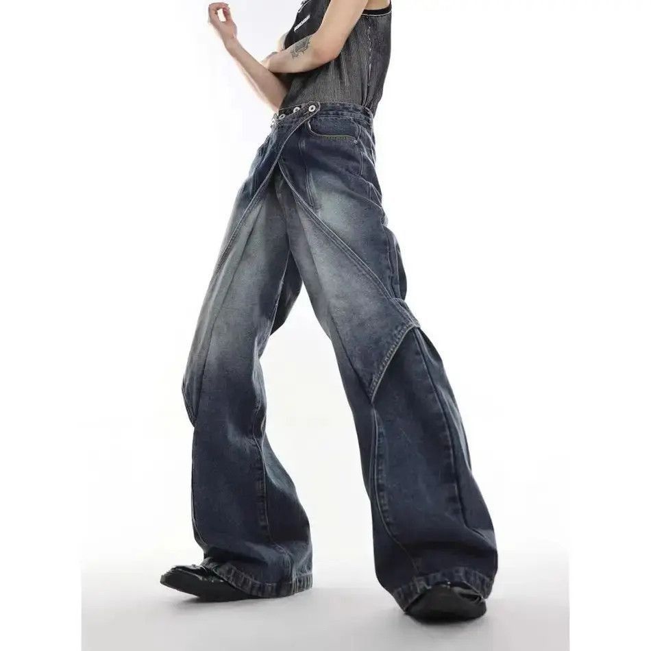 Japanese Brand Niche Crop Design Variable Flare Jeans Size US 32 / EU 48 - 3 Thumbnail