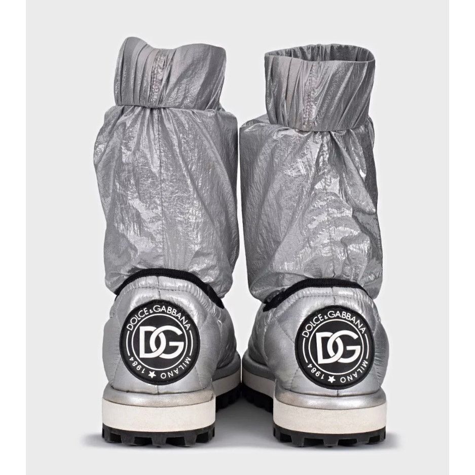 Dolce & Gabbana Silver Elastic Ankle Boots - Size 39