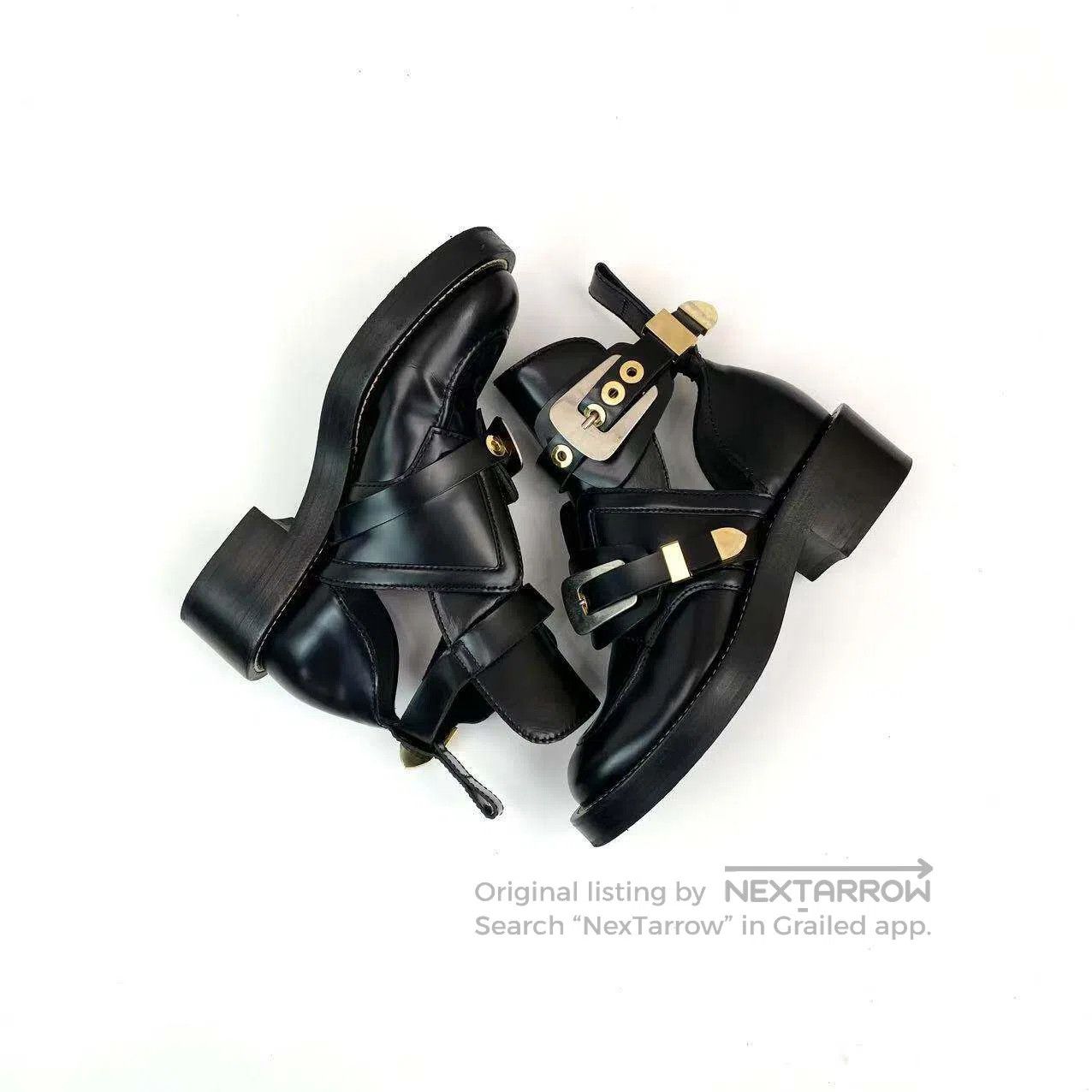 Other Balenciaga Cut-out gold buckle motorcycle boots| Size US 5.5 / IT 35.5 - 4 Thumbnail