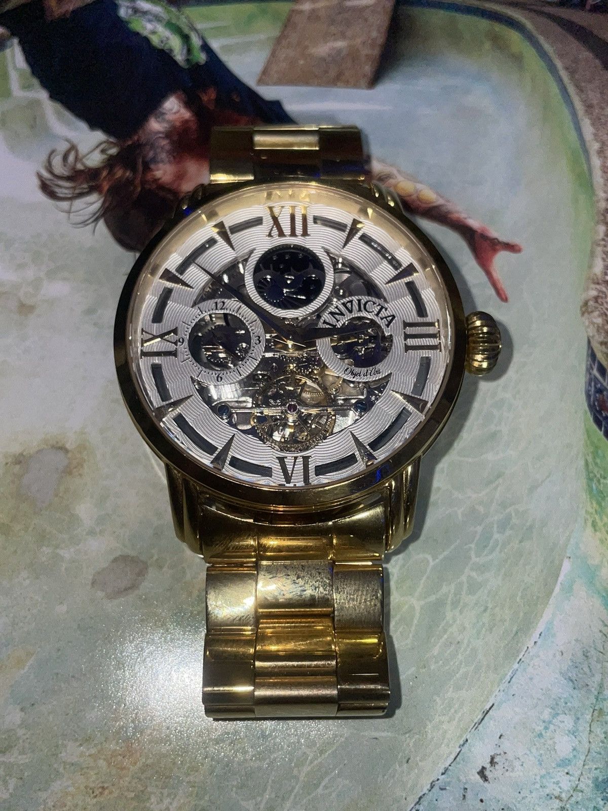 Invicta Invicta Men’s Objet D’Art Automatic Skeleton Face Watch Size ONE SIZE - 2 Thumbnail