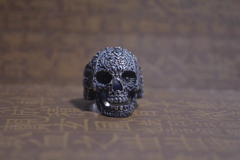 Jewelry Skull Dark Jewelry Rings Open Size Chrome Ring (Size 7-13) Size ONE SIZE - 6 Thumbnail