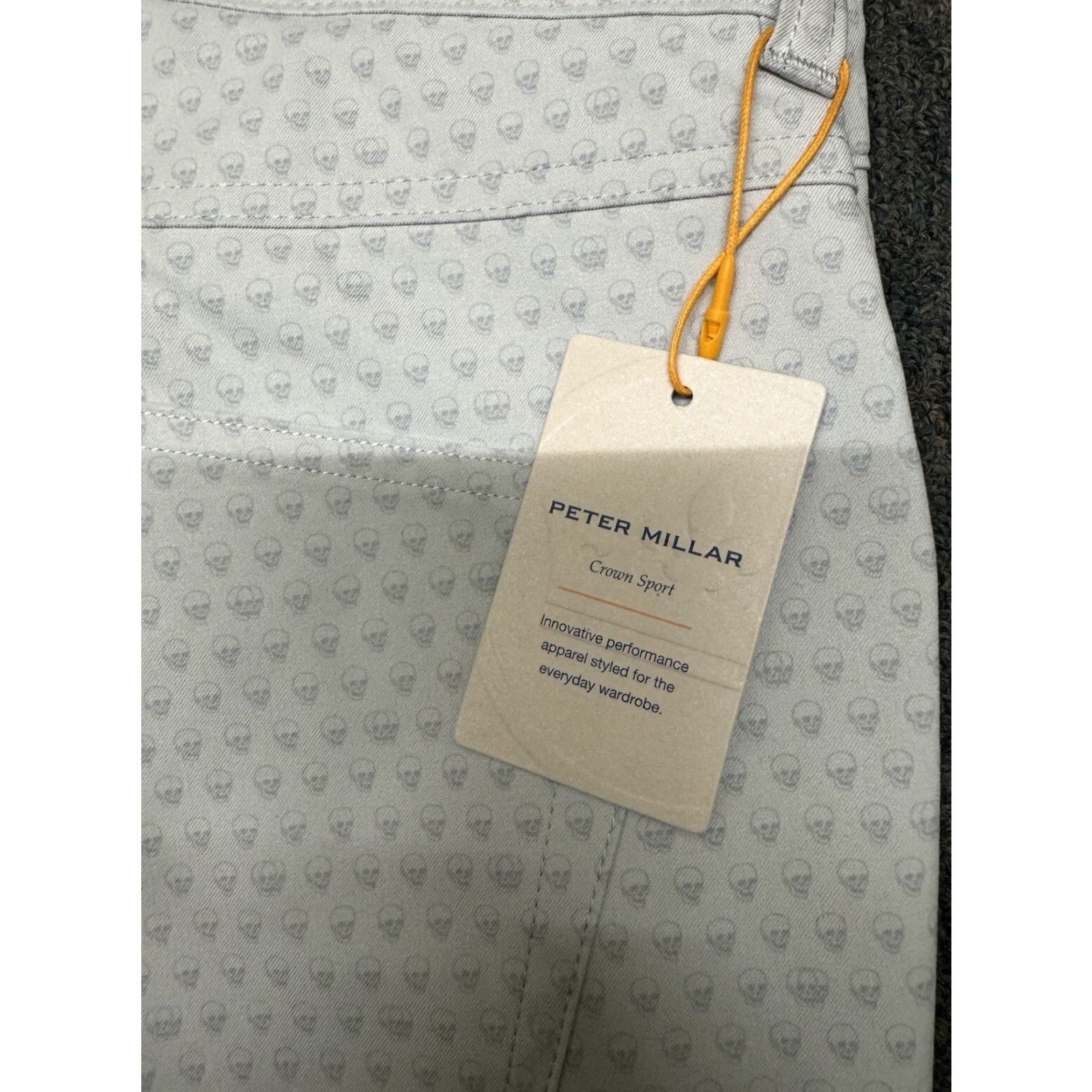Peter Millar VINTAGE? No. Peter Millar Crown Sport Seeing Double Skulls Print Golf Pants Gray 30 x 32 Men Regular 32 Inseam NWT 60 Size US 32 / EU 48 - 2 Thumbnail
