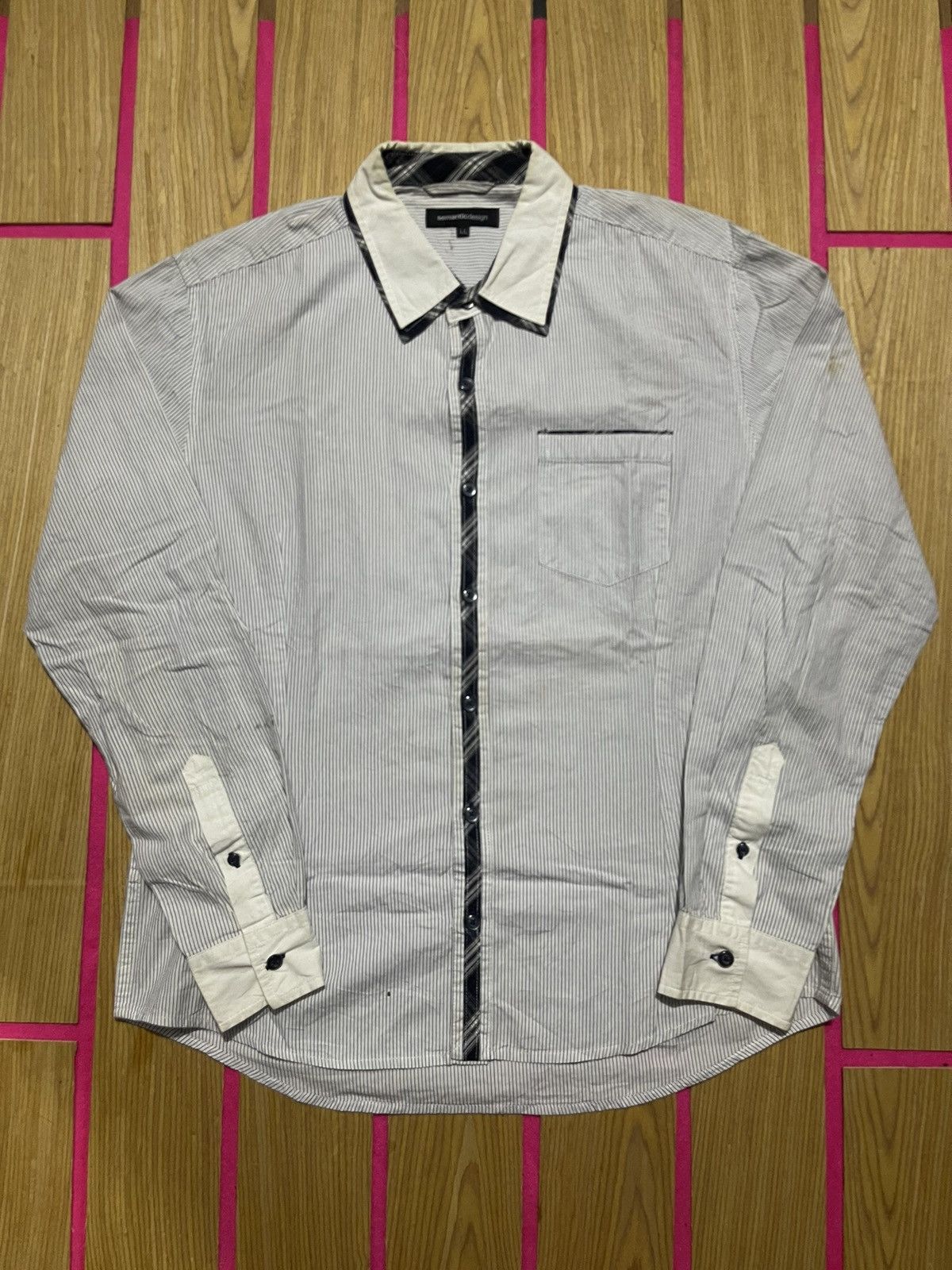semanticdesign Y2K SEMANTIC DESIGN long sleeve shirt with striped motif Size US L / EU 52-54 / 3 - 1 Thumbnail