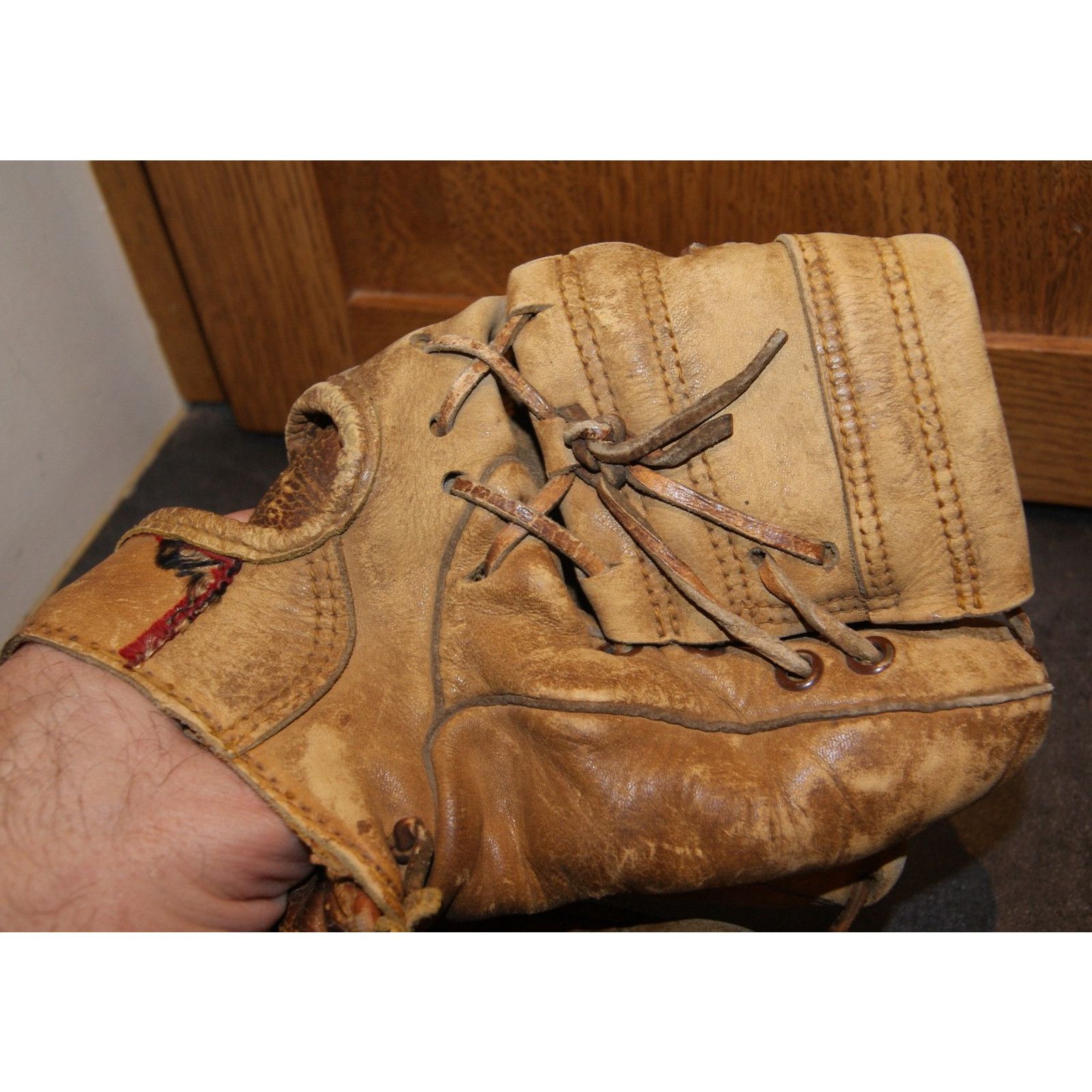 Vintage VTG 1957 Rawlings LB10 Burdette Baseball Glove World Braves Size ONE SIZE - 8 Thumbnail