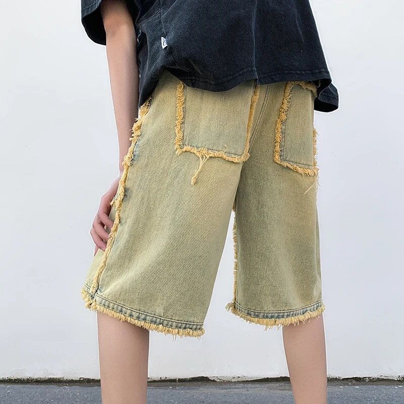 Japanese Brand American High Street Men's Wide Leg Denim Shorts Size US 32 / EU 48 - 2 Thumbnail