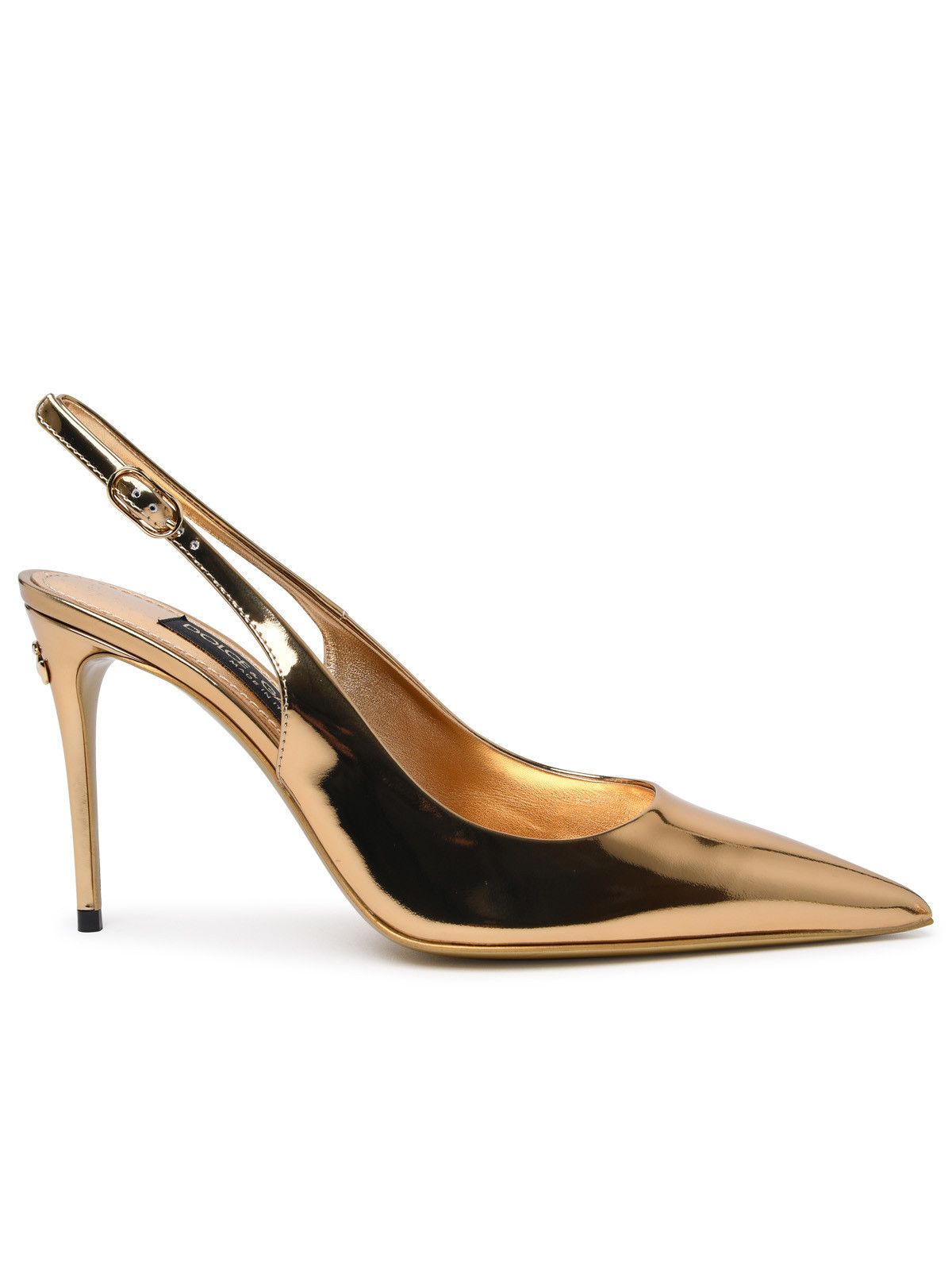 Gold Calf Leather Sling Back
