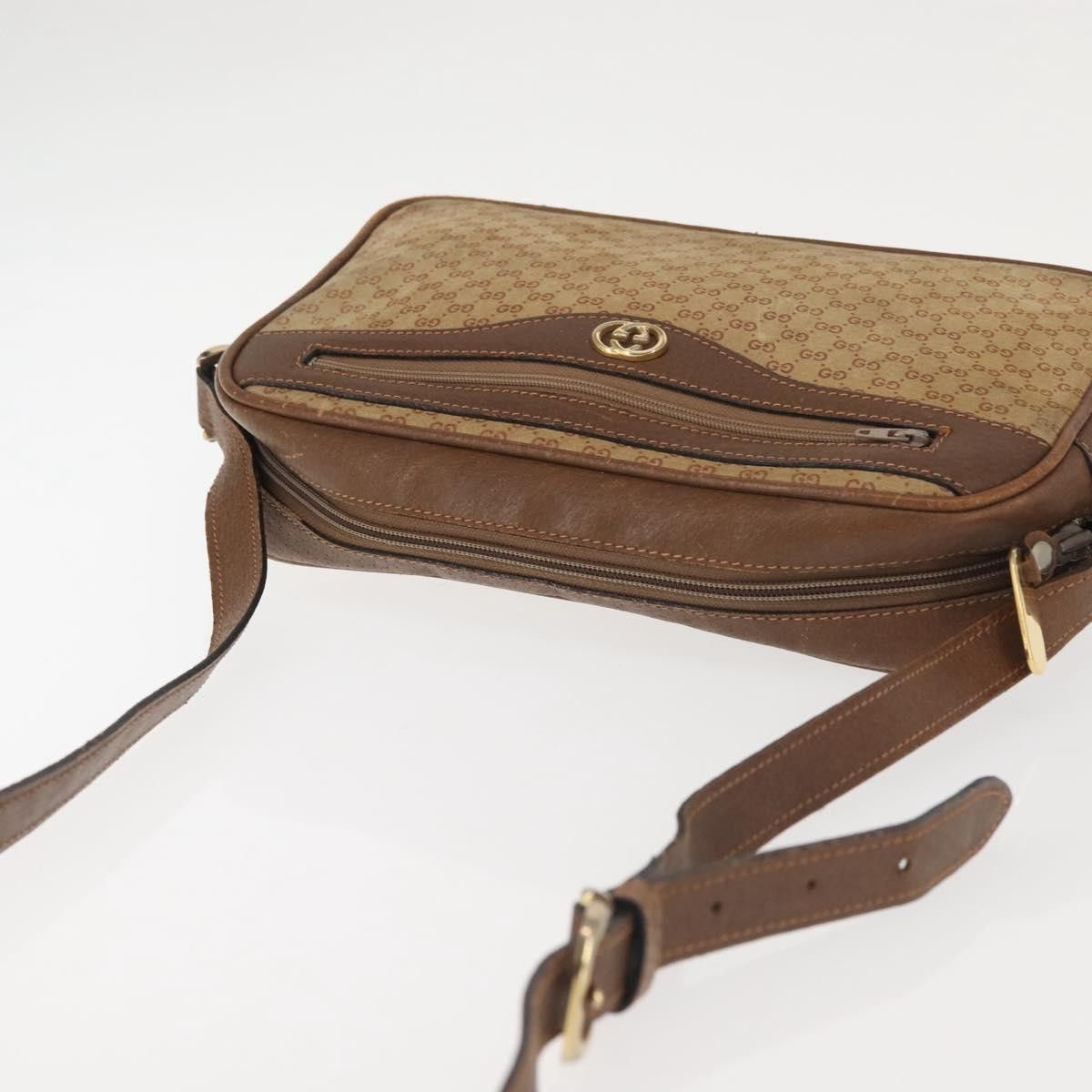 Gucci GUCCI Micro GG Canvas Shoulder Bag Suede Beige Gold Size ONE SIZE - 6 Thumbnail