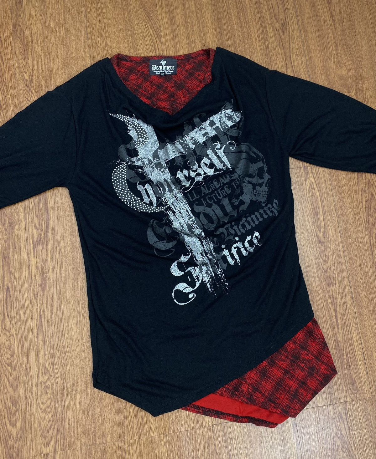 If Six Was Nine Beaumere cross skull asymetrical LS Size US M / EU 48-50 / 2 - 2 Thumbnail