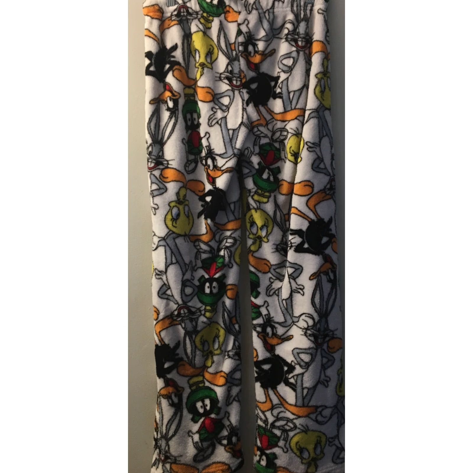 Vintage Looney Tunes Pajama Pants Pj Bottom Fleece White Size S Women Bugs Bunny Tweety Bird Sylvester Size 28" / US 6 / IT 42 - 4 Thumbnail