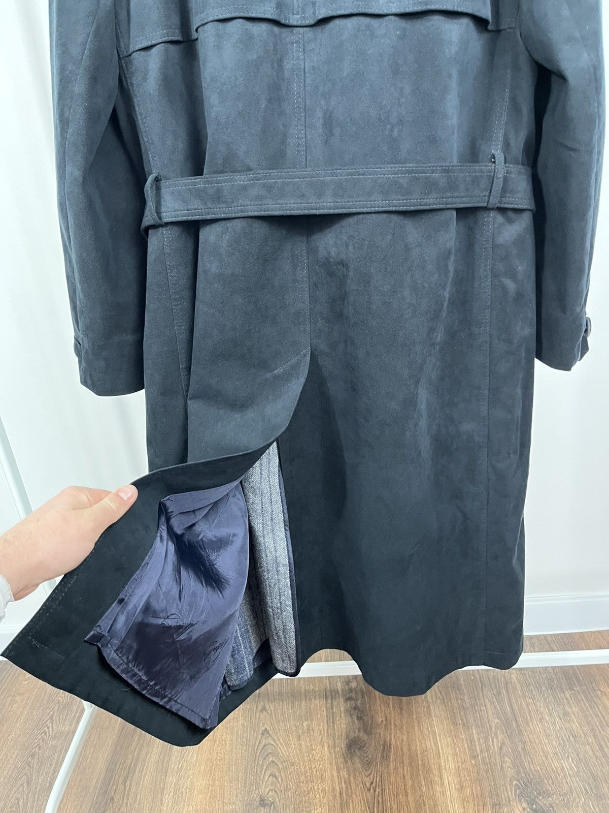 Other Lodenfrey Suede Trench Coat Long Belted Wool Lined Mens Size US XL / EU 56 / 4 - 15 Thumbnail