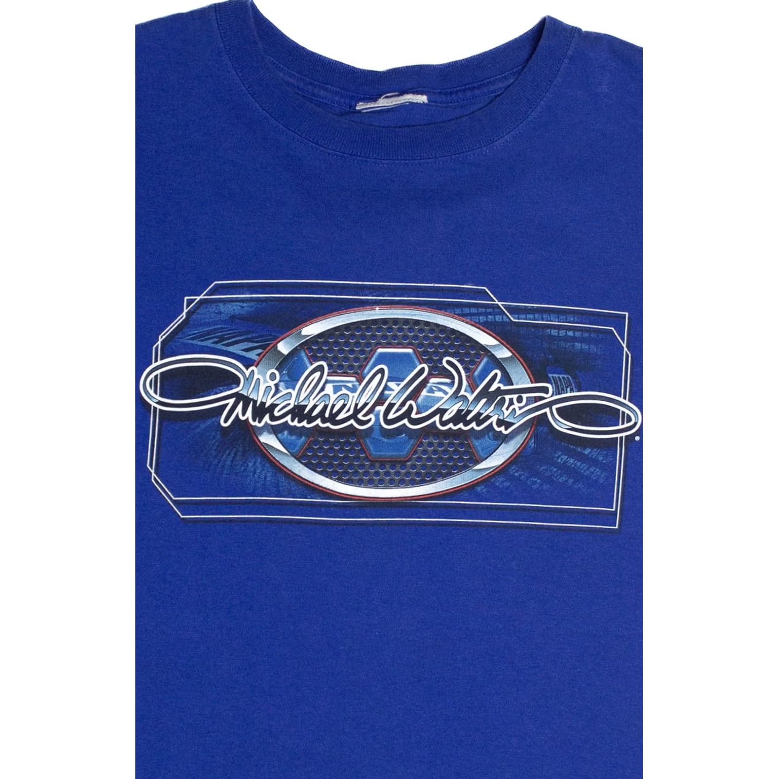 NASCAR Michael Waltrip #55 NASCAR Blue Medium Racing T-Shirt Front/Back Print Size US M / EU 48-50 / 2 - 3 Thumbnail