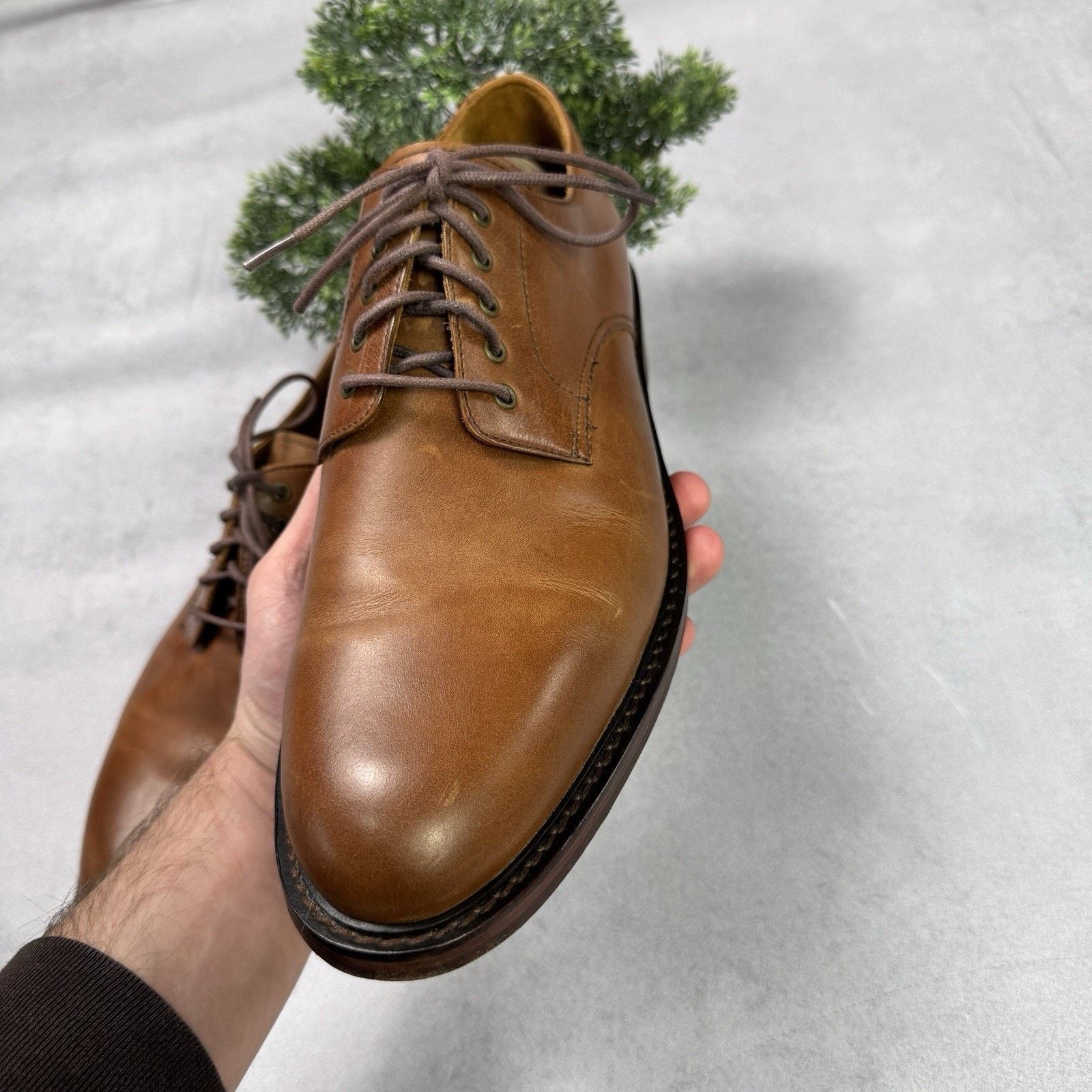 Polo Ralph Lauren Derby Brown Leather Shoes Oxford Men