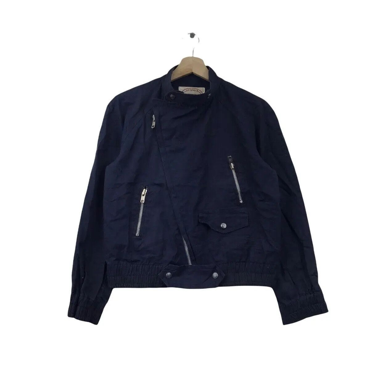Vtg JUN JAPAN Designer Cropped Top Technical Indigo Jacket