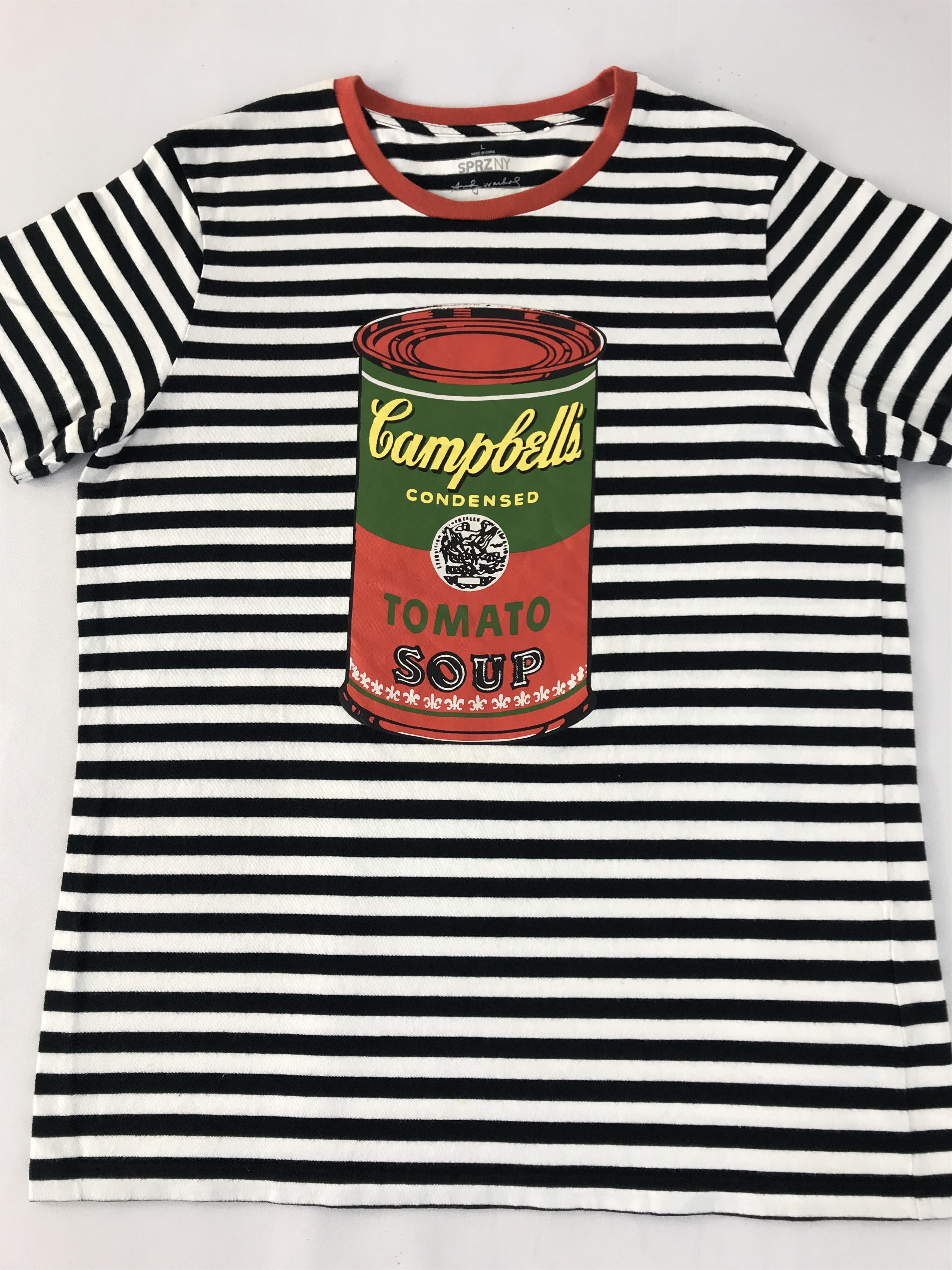 Andy Warhol Andy Warhol Campbell Tomato Soup Striped Printed Tee Size US M / EU 48-50 / 2 - 3 Thumbnail
