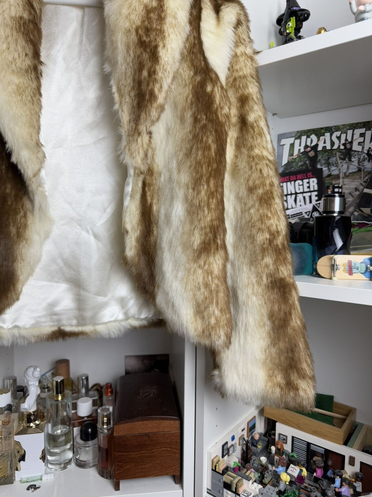 Japanese Brand Vintage y2k cropped faux fur coat jacket S Kate moss scandi Size S / US 4 / IT 40 - 4 Thumbnail