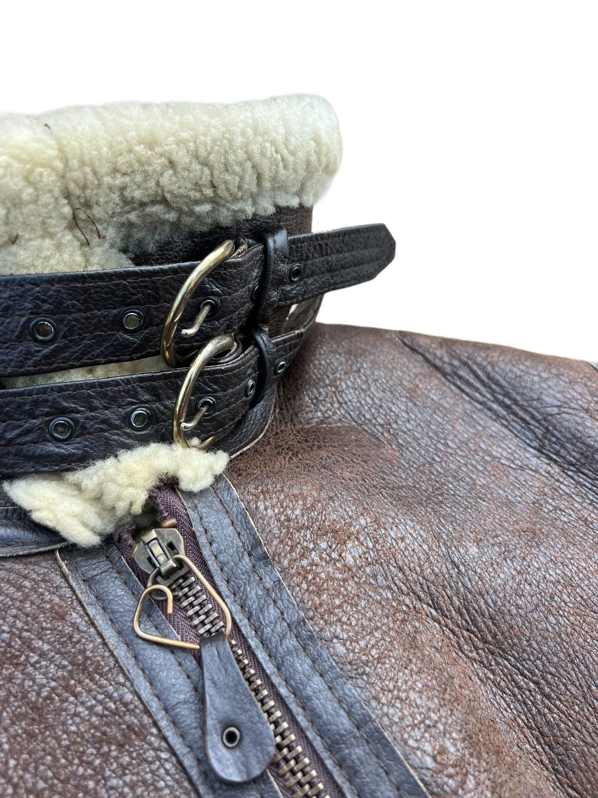 Vintage Vintage 80s Distress Patina Sheep Leather B-3 Flight Jacket Size US M / EU 48-50 / 2 - 7 Thumbnail
