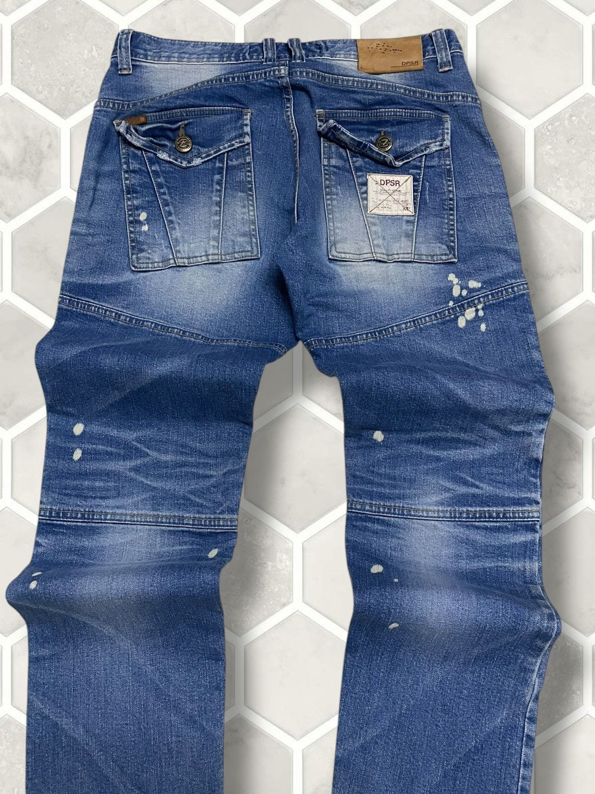 Blue Blue Japan Vintage Japan Designer DPSR Premium Splash Distressed Denim Size US 32 / EU 48 - 13 Thumbnail