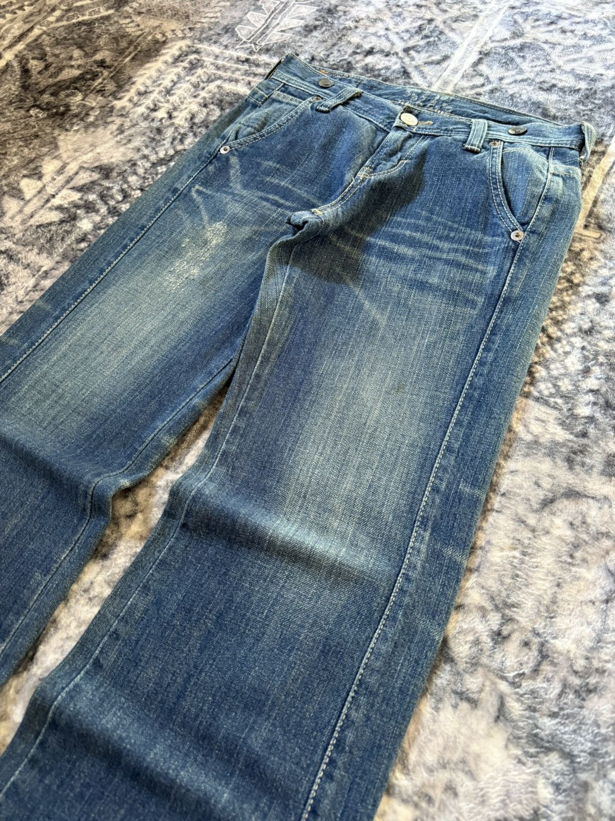 Edwin EDWIN 503 Japan Medium Wash Flared Jeans Size US 29 - 5 Thumbnail