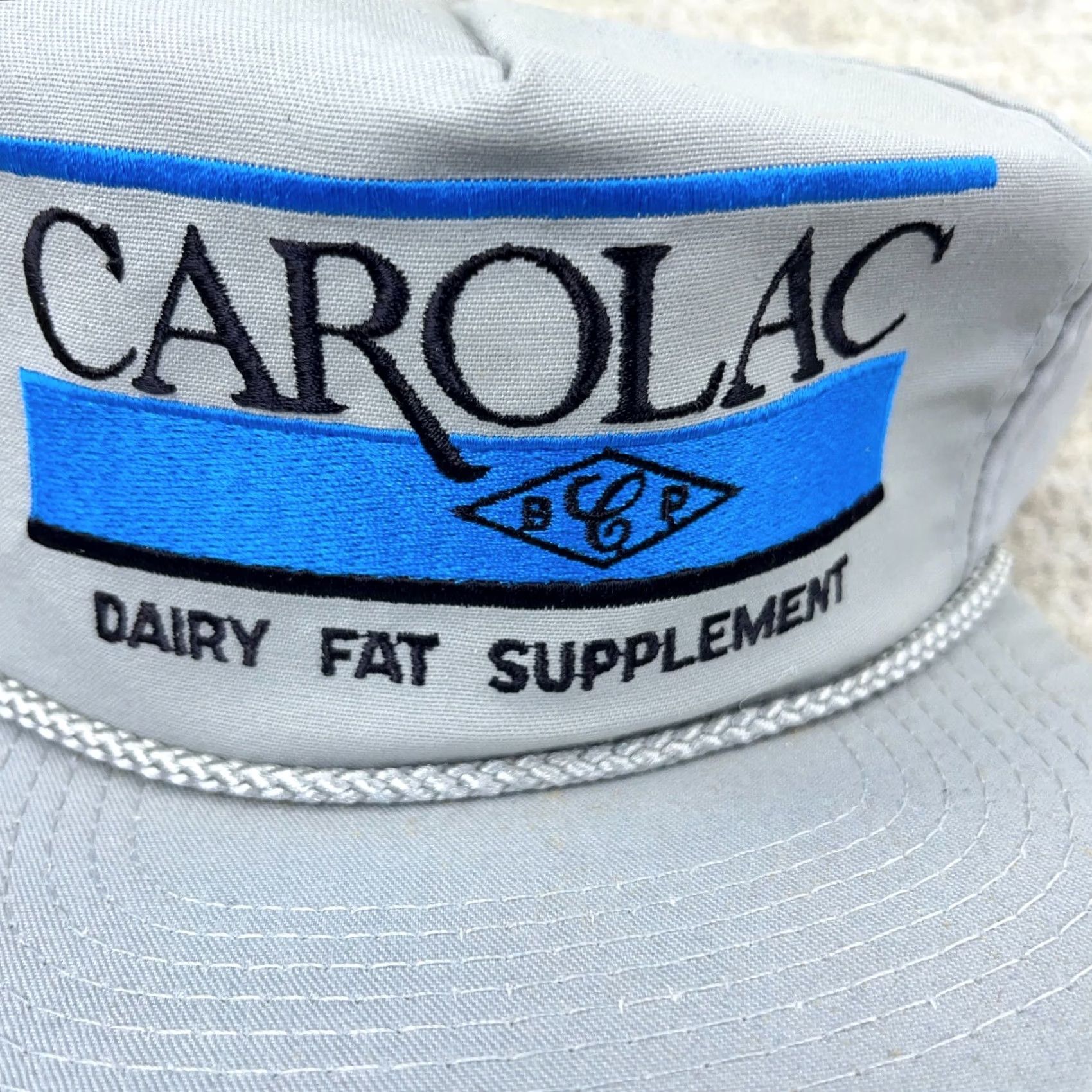 Roper VINTAGE Carolac Trucker Hat Cap Snapback Rope Made In USA Gray 80s 90s Farm Dairy E24 Mens Size ONE SIZE - 2 Thumbnail
