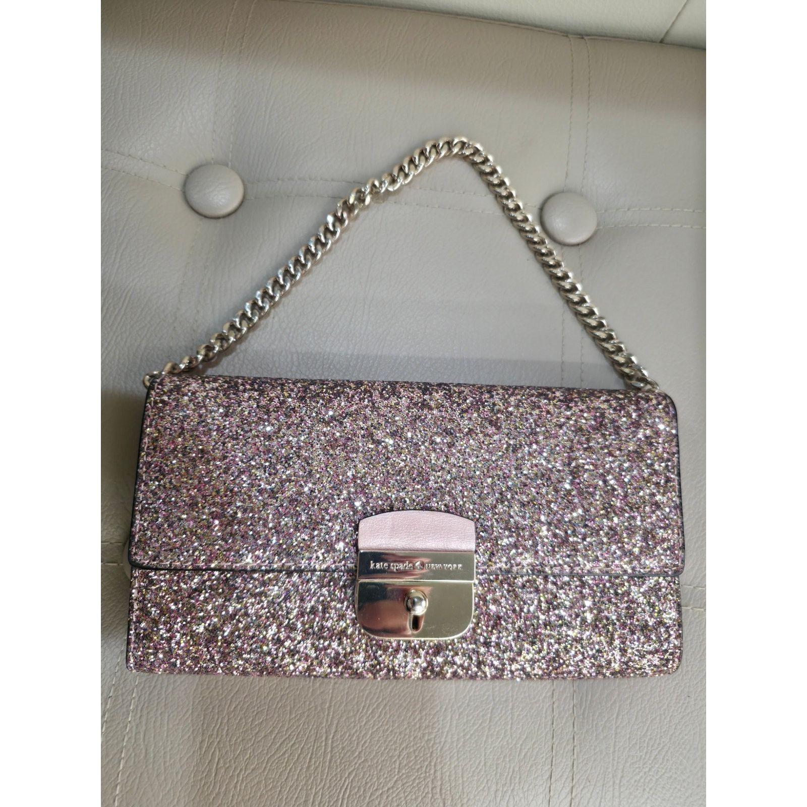 Kate Spade Nwt Kate Spade Rose Gold Pink Glitter Sunset Lane Milou Size ONE SIZE - 1 Thumbnail