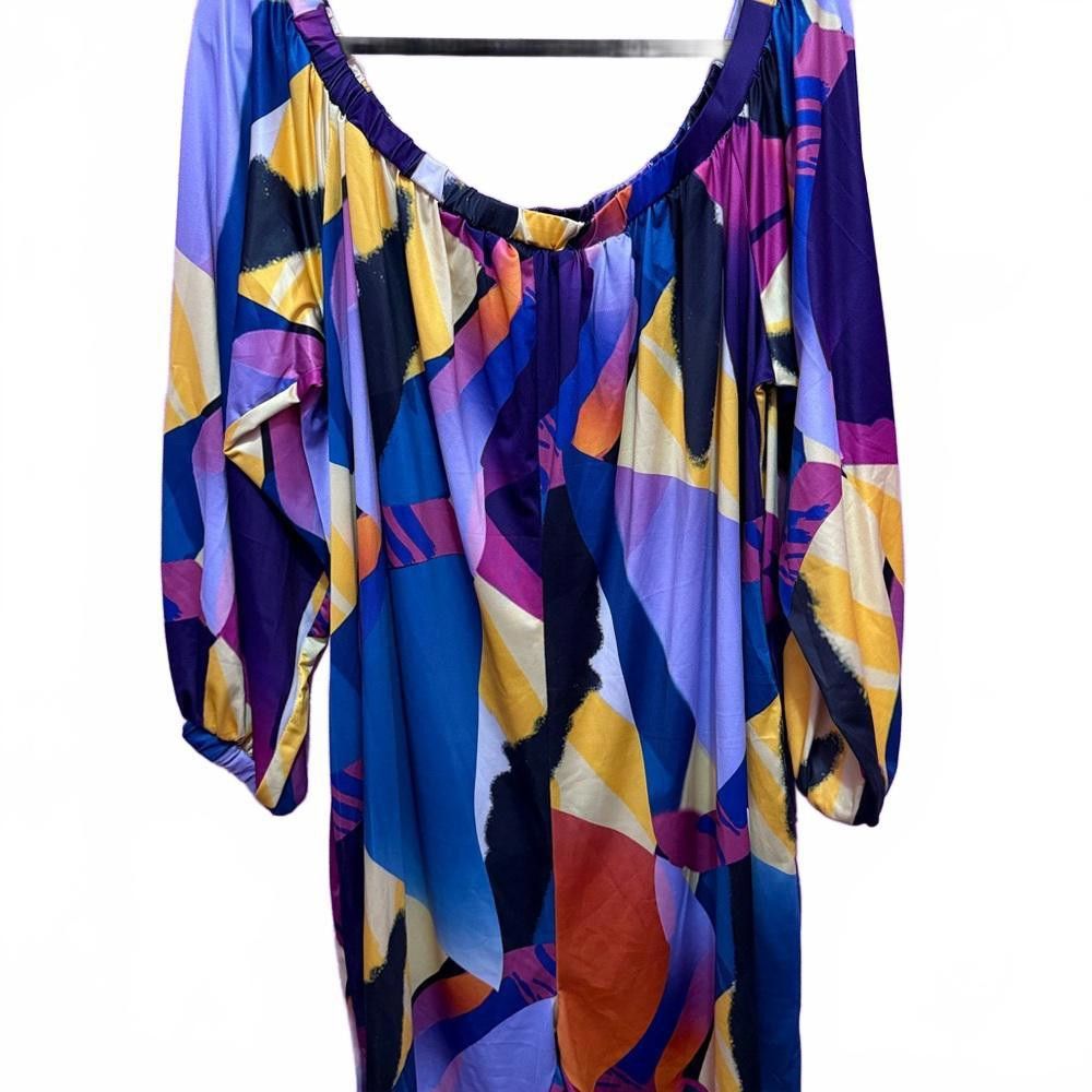 Designer Vibrant Off-Shoulder Colorful Romper Size 42" / US 20 - 4 Thumbnail