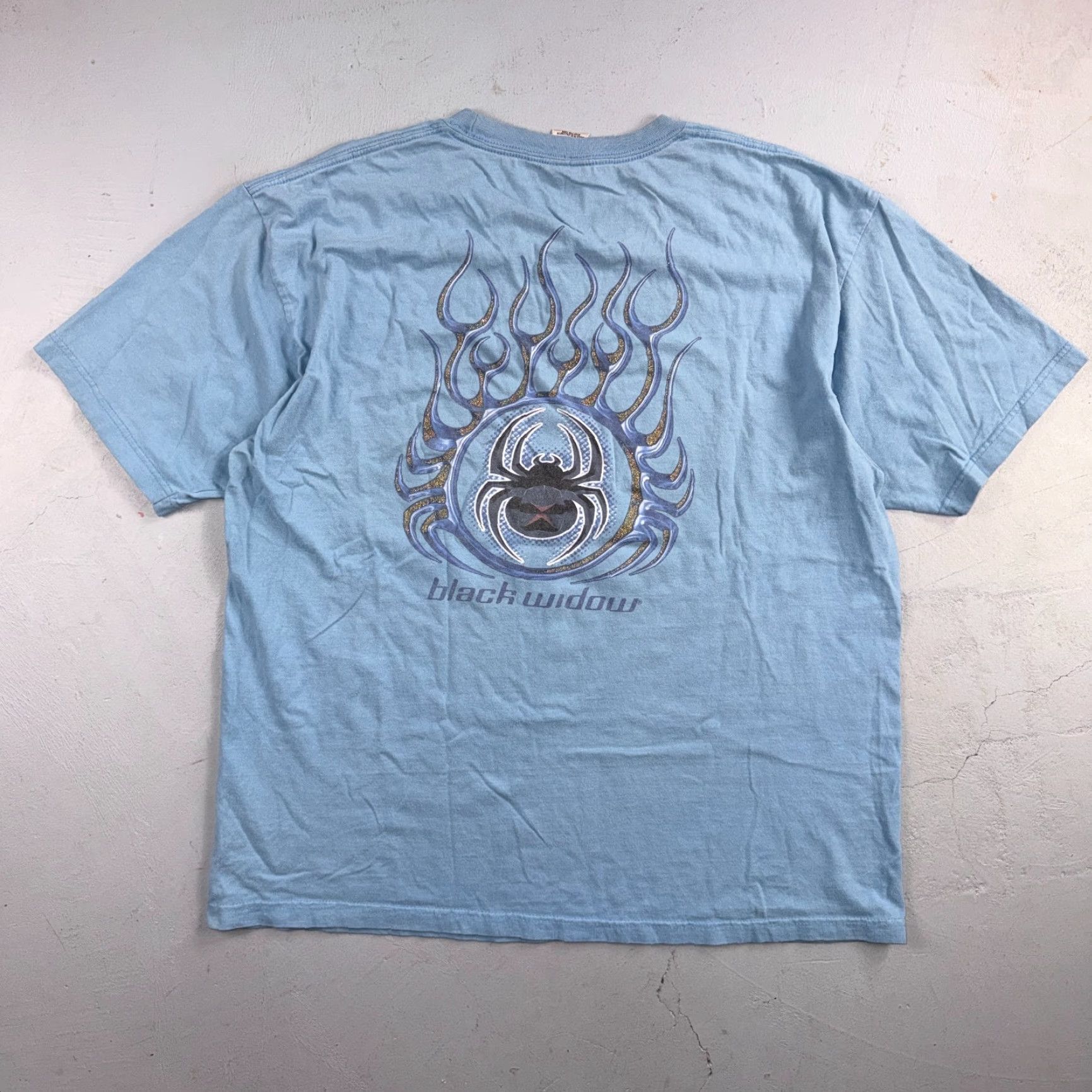 Vintage VINTAGE Spider Web Shirt XL Black Widow 90s Y2K Grunge Goth Skate Halloween T-Shirt Men Mens XL Blue Cotton Unbranded Short Sleeve Graphic Print Size US XL / EU 56 / 4 - 3 Thumbnail
