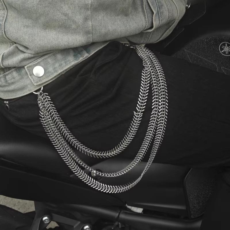 Jewelry Concise Fishbone Wallet Chain Pant Waist Size ONE SIZE - 6 Thumbnail
