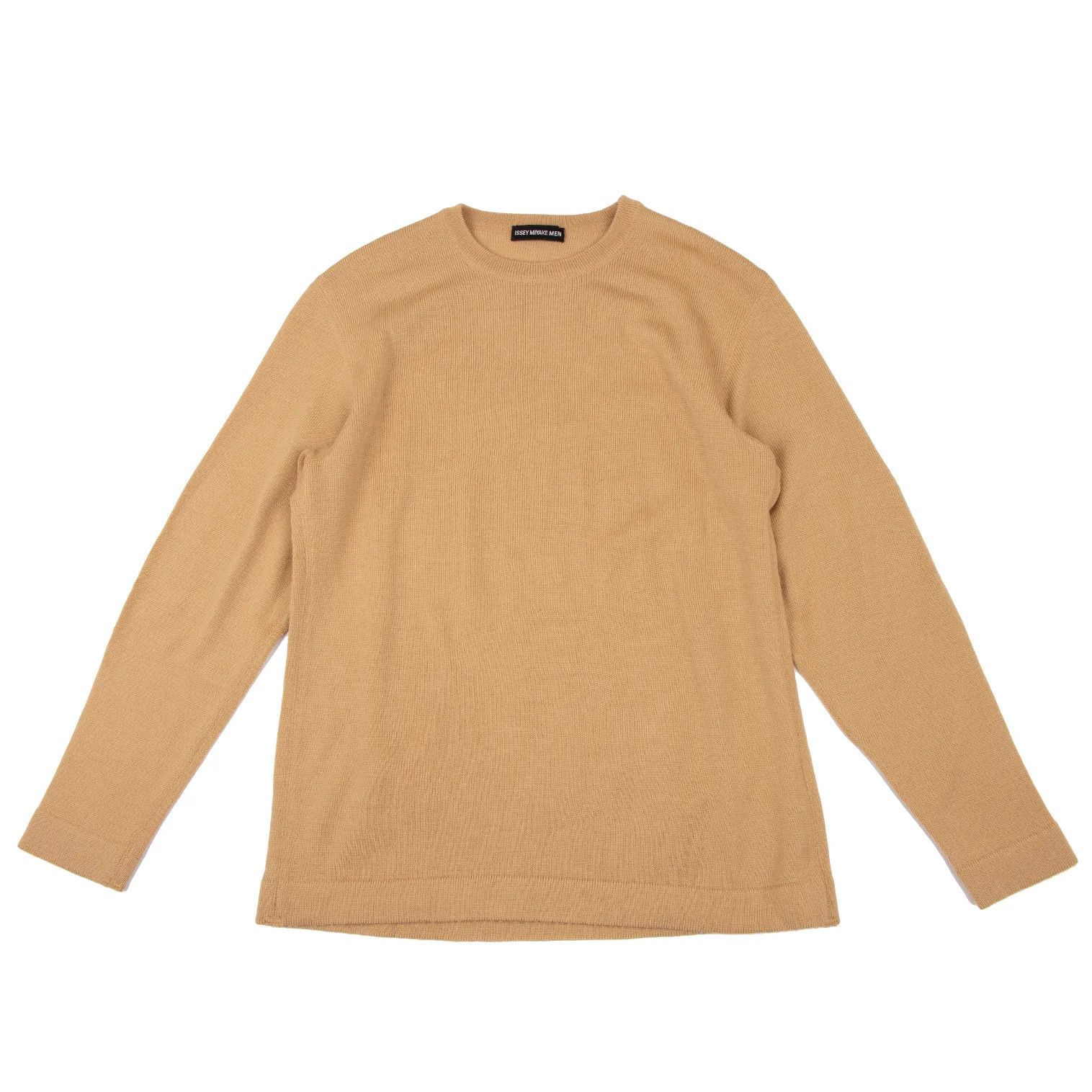 Issey Miyake Elbow Knit Wool Blend Pullover in Beige Size L Size US L / EU 52-54 / 3 - 1 Thumbnail