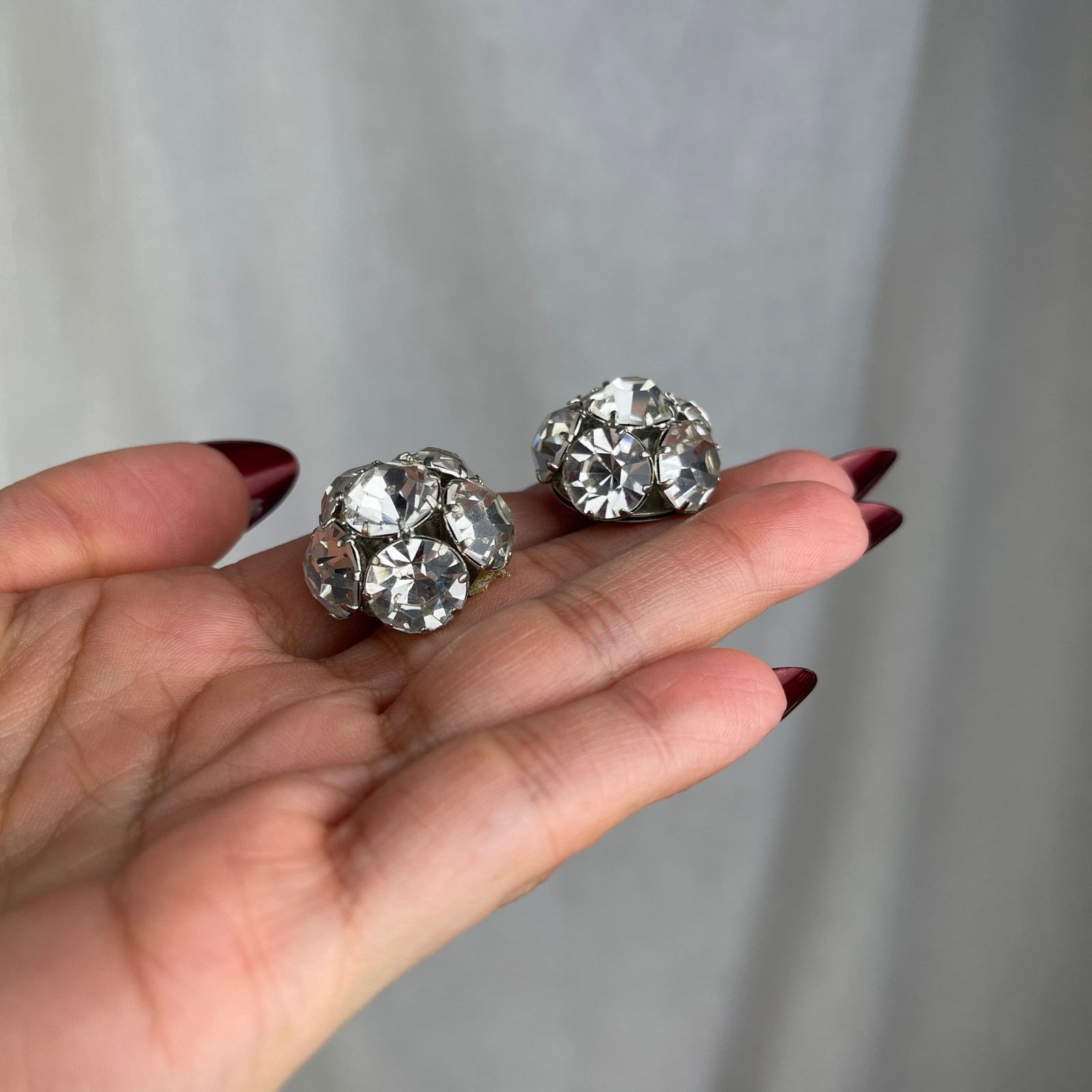 Vintage VTG 80’s CC Courtenay Crystal Star Ball Earrings Rhinestone Size ONE SIZE - 22 Thumbnail