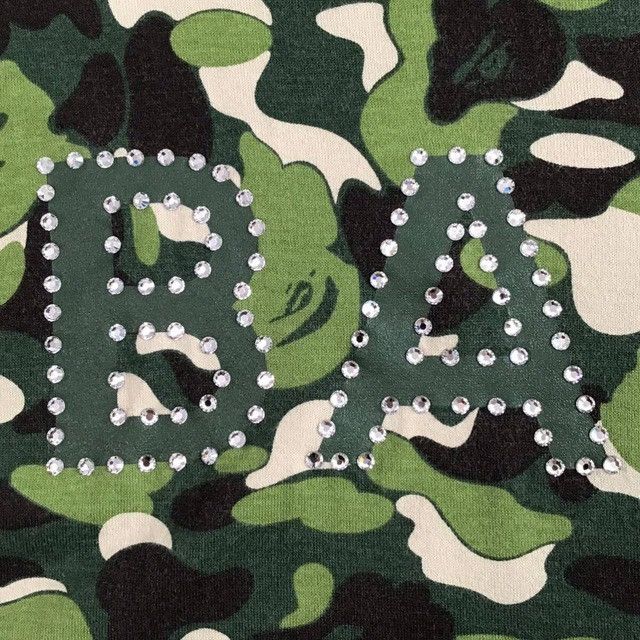Bape × Nigo × Swarovski Swarovski × BAPE LOGO ABC camo green T-shirt APE NIGO Size US M / EU 48-50 / 2 - 4 Thumbnail