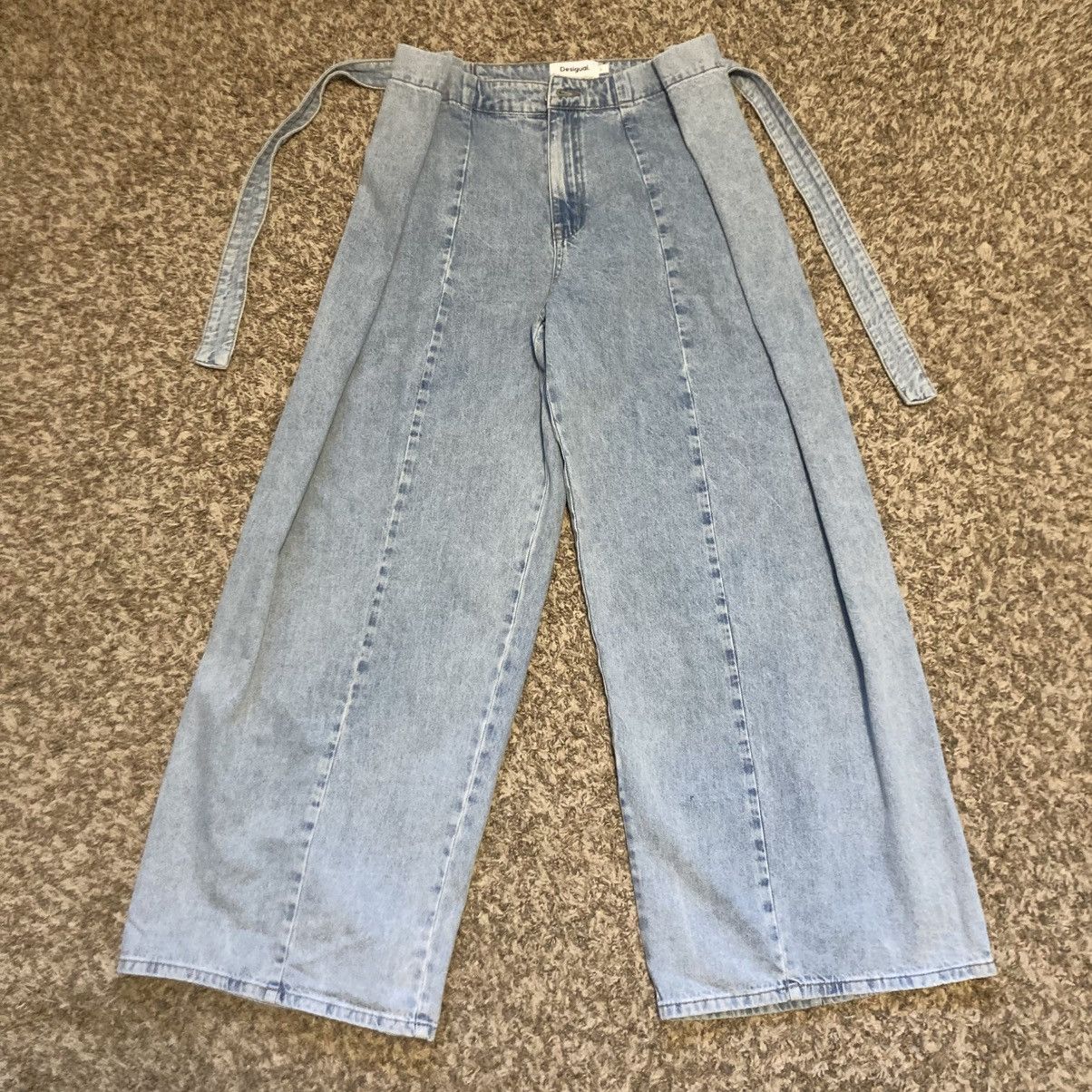 Desigual RARE Collab Desigual x Maitrepierre Wide-Leg Jeans Sz L 32" Size 32" / US 10 / IT 46 - 6 Thumbnail