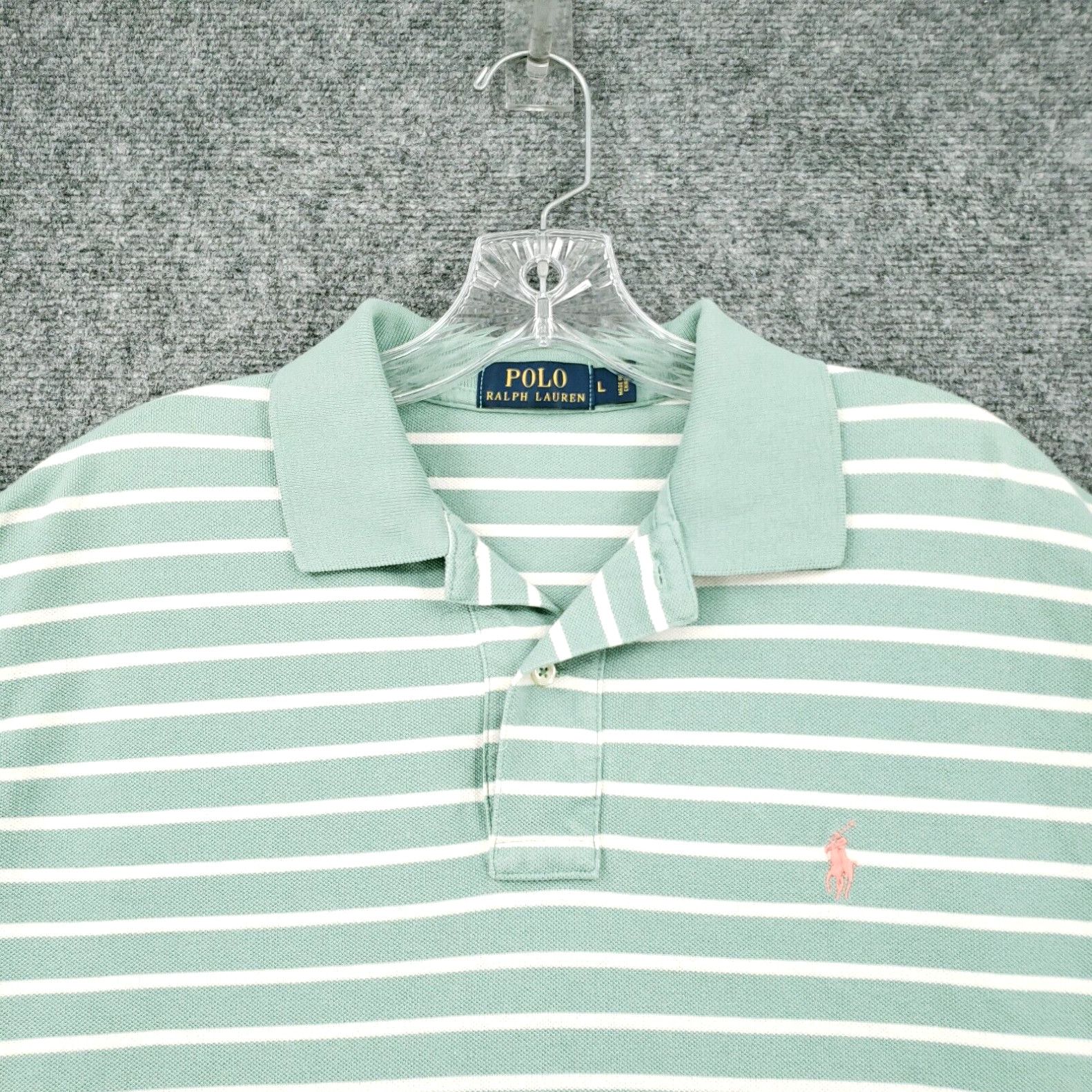 Polo Ralph Lauren Polo Ralph Lauren Shirt Mens Green Striped Short Sleeve Golf Size US L / EU 52-54 / 3 - 3 Thumbnail