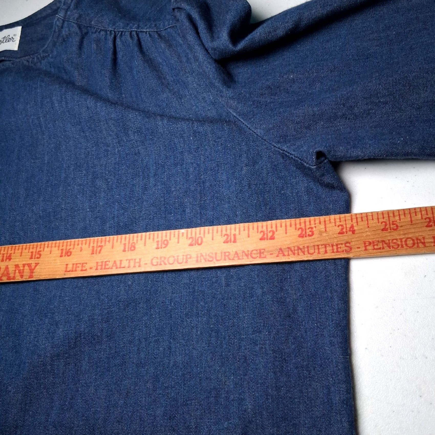 Vintage VINTAGE Wes Chestler Cross Stitch Chambray Shirt Blue Large L/XL Blue Shirt Woman Size L / US 10 / IT 46 - 4 Thumbnail
