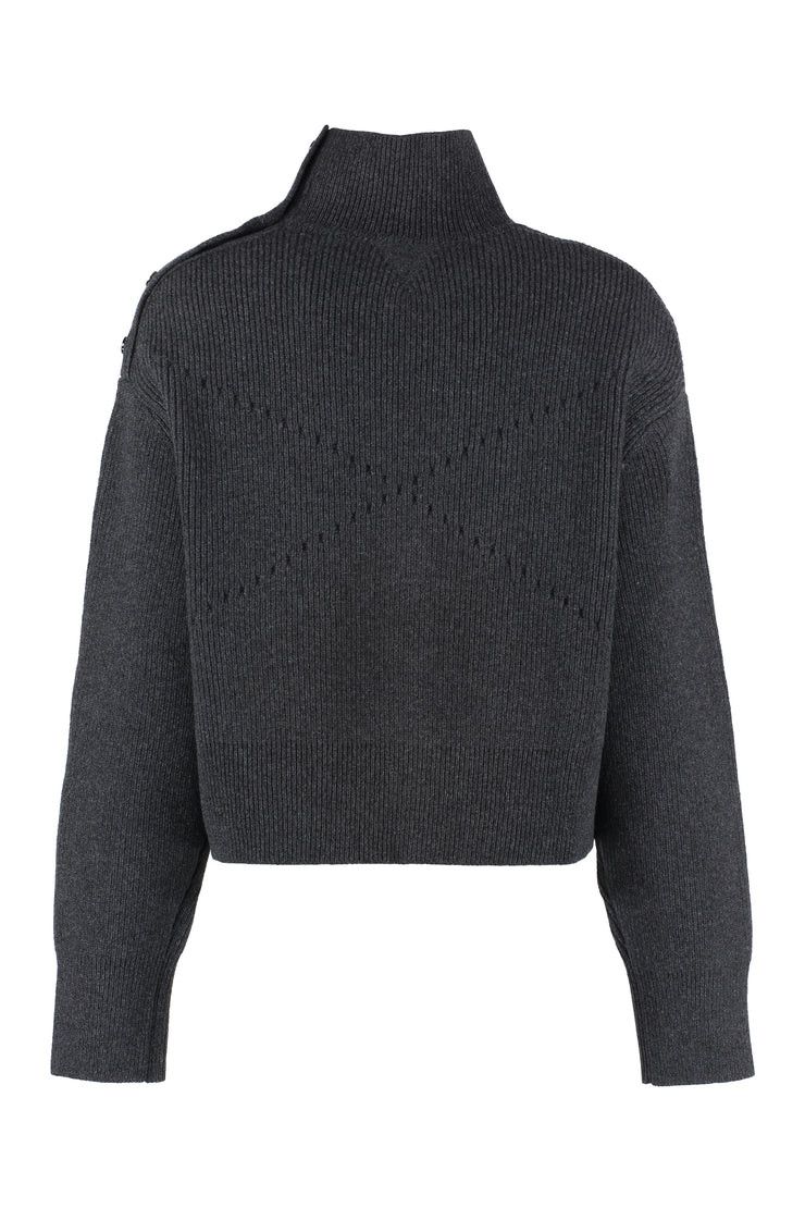 Bottega Veneta o1y0725 Cashmere Blend Turtleneck Sweater in Black Size M / US 6-8 / IT 42-44 - 3 Thumbnail
