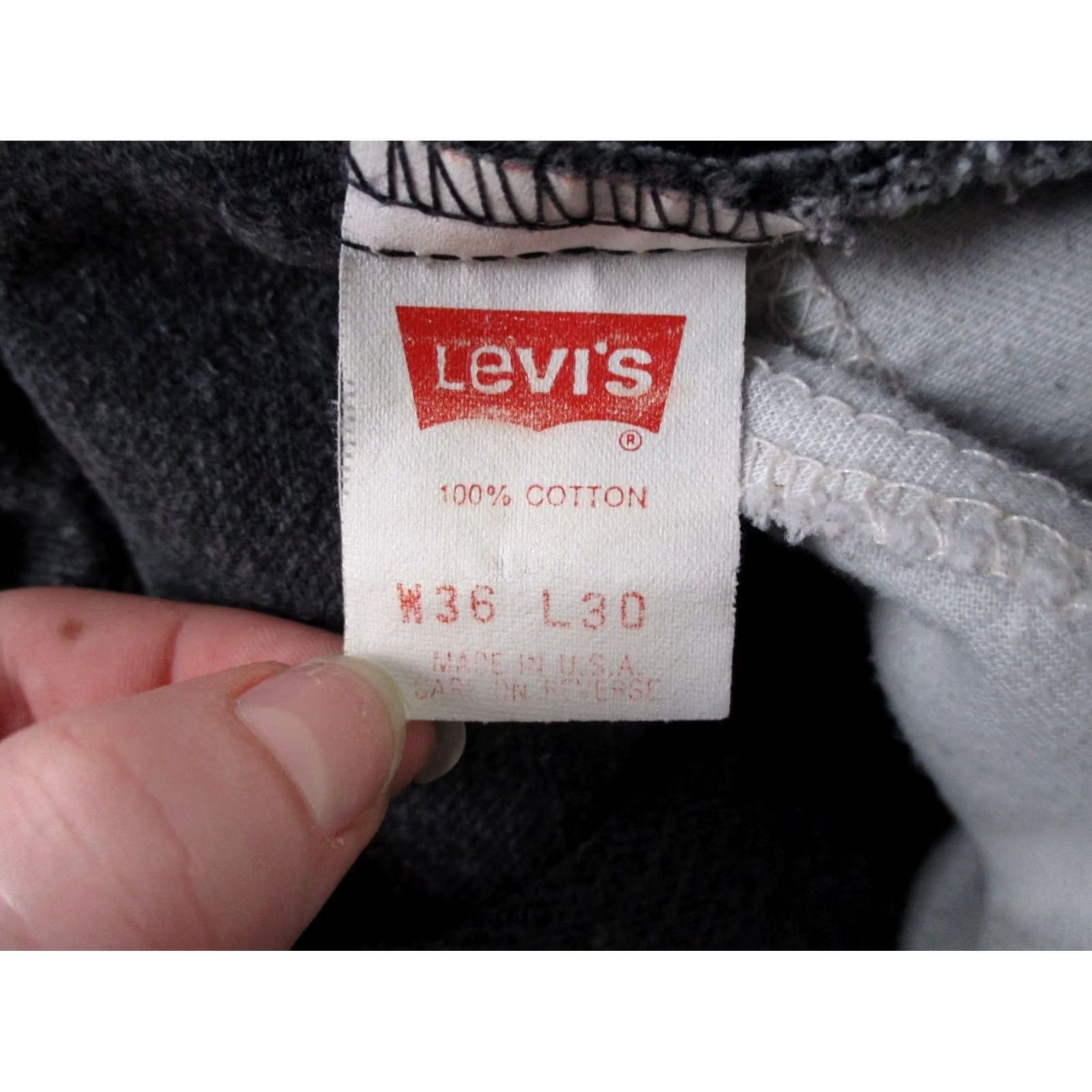 Levi's Levi's Jeans Mens 36 Regular Black Denim Straight 550 Orange Tab USA Made Jeans Men 36 Black Denim Straight Jeans Mens 550 Orange Tab USA Made Size US 32 / EU 48 - 7 Thumbnail