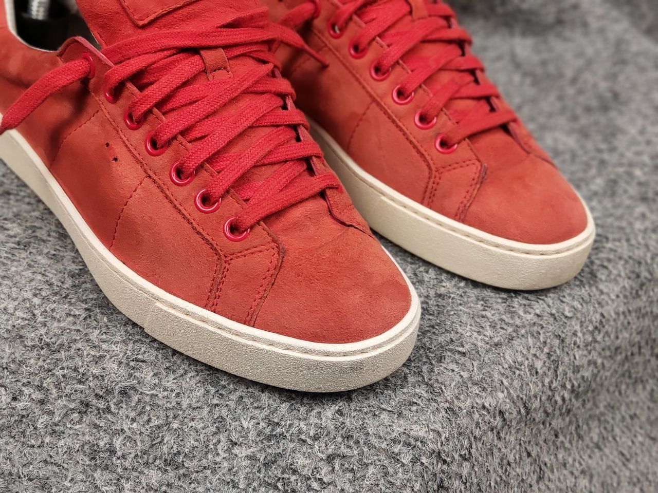 Santoni Santoni Design Orange women's Leather suede Classic Sneakers Size US 7 / IT 37 - 8 Thumbnail