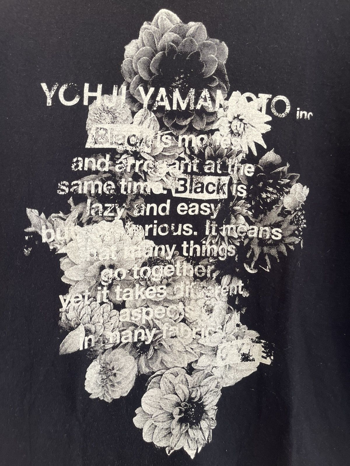 Yohji Yamamoto Yohji Yamamoto Syte Black Poem Tee Size US L / EU 52-54 / 3 - 3 Thumbnail