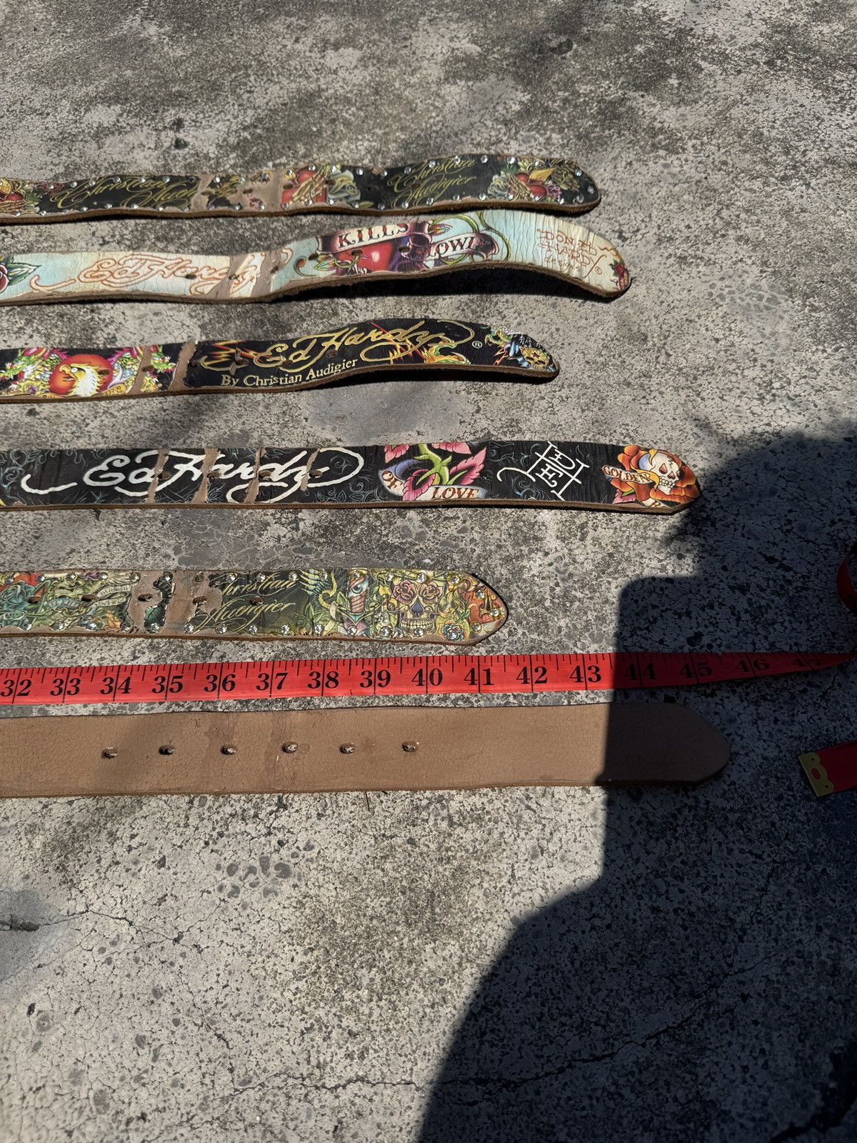 Ed Hardy × Vintage Ed Hardy X Christian Audigier Tattoo Art Leather Belts Size ONE SIZE - 18 Thumbnail