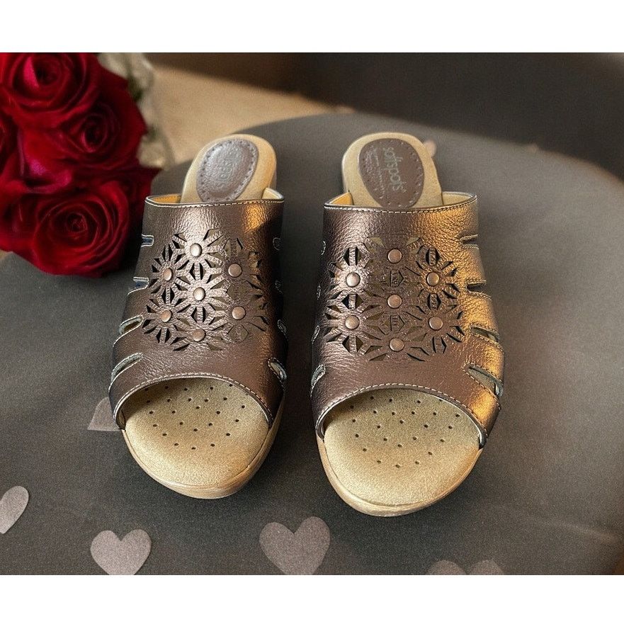 Softspots Shoes Sandals Slip-Ons Wedges Heels Copper Size 6.5 in Brown, Women's