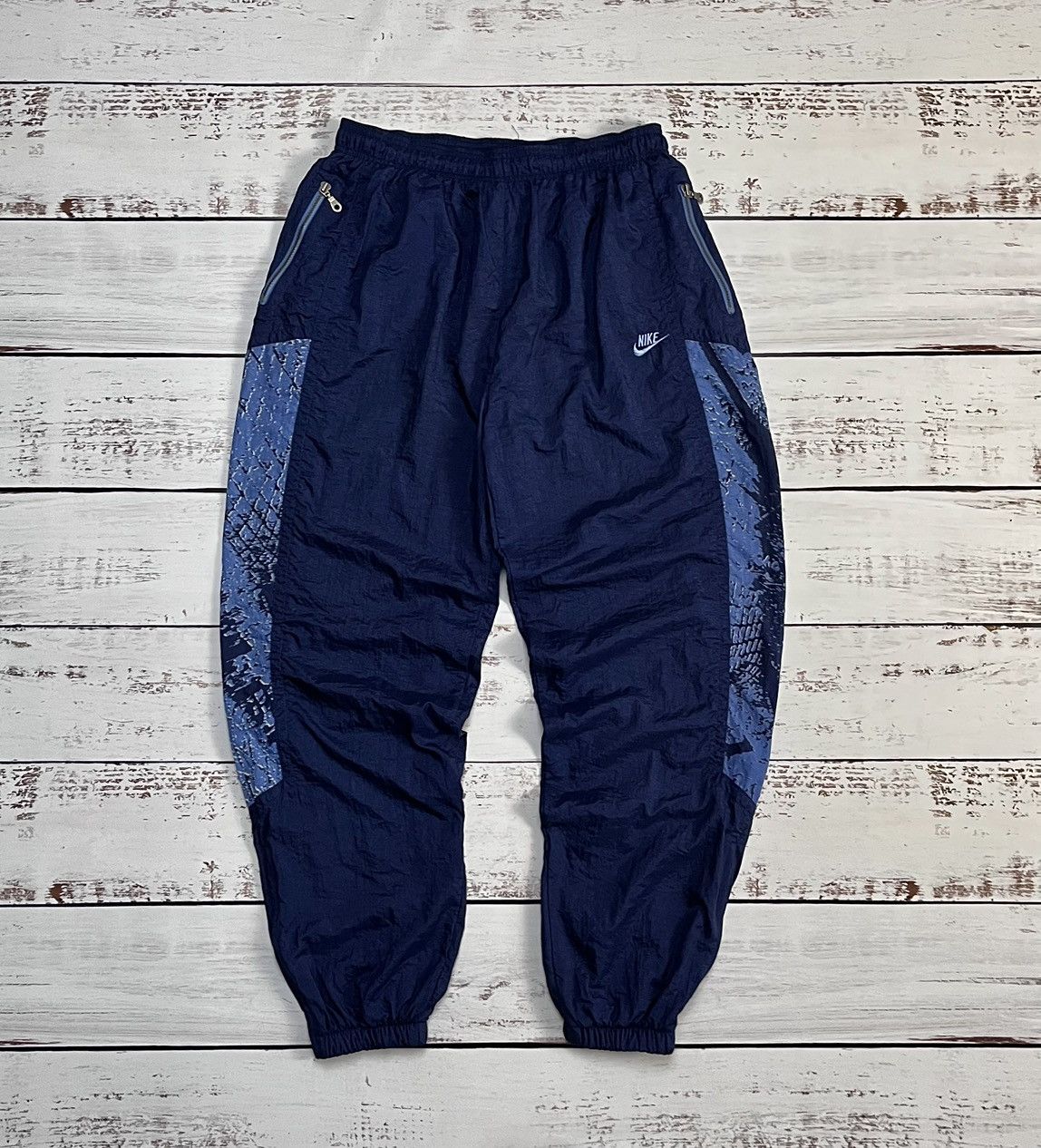 Nike × Vintage Nike Vintage Track Pants Nylon Y2K Drill Streetwear Swoosh Size US 36 / EU 52 - 1 Thumbnail