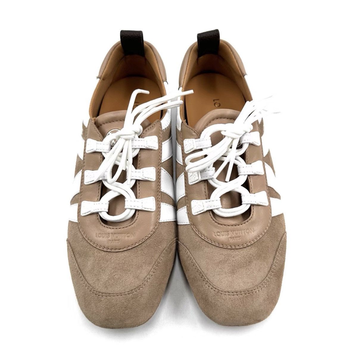 Louis Vuitton Louis Vuitton Suede Deconstruction Sneakers in Khaki K12 Size US 7 / IT 37 - 2 Thumbnail