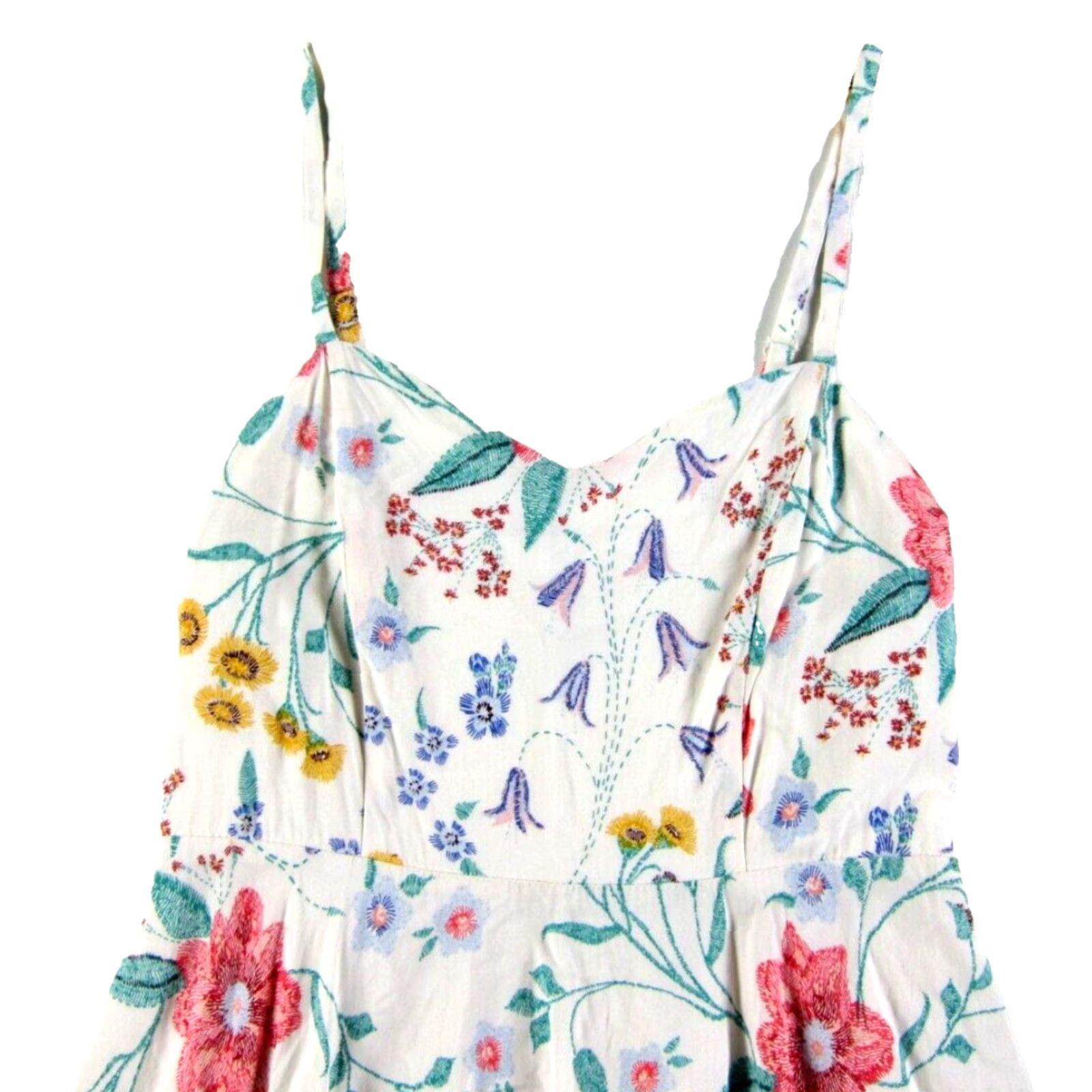 Old Navy Old Navy 100% Rayon Pink White Yellow Green Floral Tank Slip Sun Dress Medium Dress Size M / US 6-8 / IT 42-44 - 4 Thumbnail