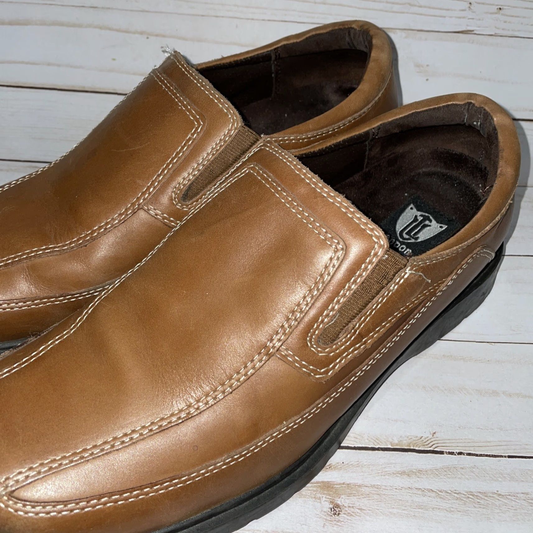 Vintage LONDON UNDERGROUND Trenton Loafer Men Brown Leather Size 10M Casual Leather Upper Outsole Leather Shoes Size US 10 / EU 43 - 3 Thumbnail