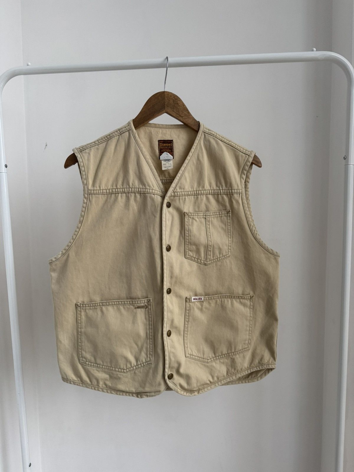 Diesel Vintage Diesel 90s Workwear Vest Utility Canvas Button-Up Size US M / EU 48-50 / 2 - 1 Thumbnail