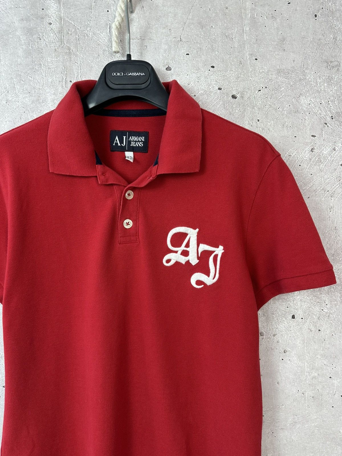 Armani AJ Armani Jeans Vintage Cotton Red Logo Women’s Polo Size ONE SIZE - 2 Thumbnail