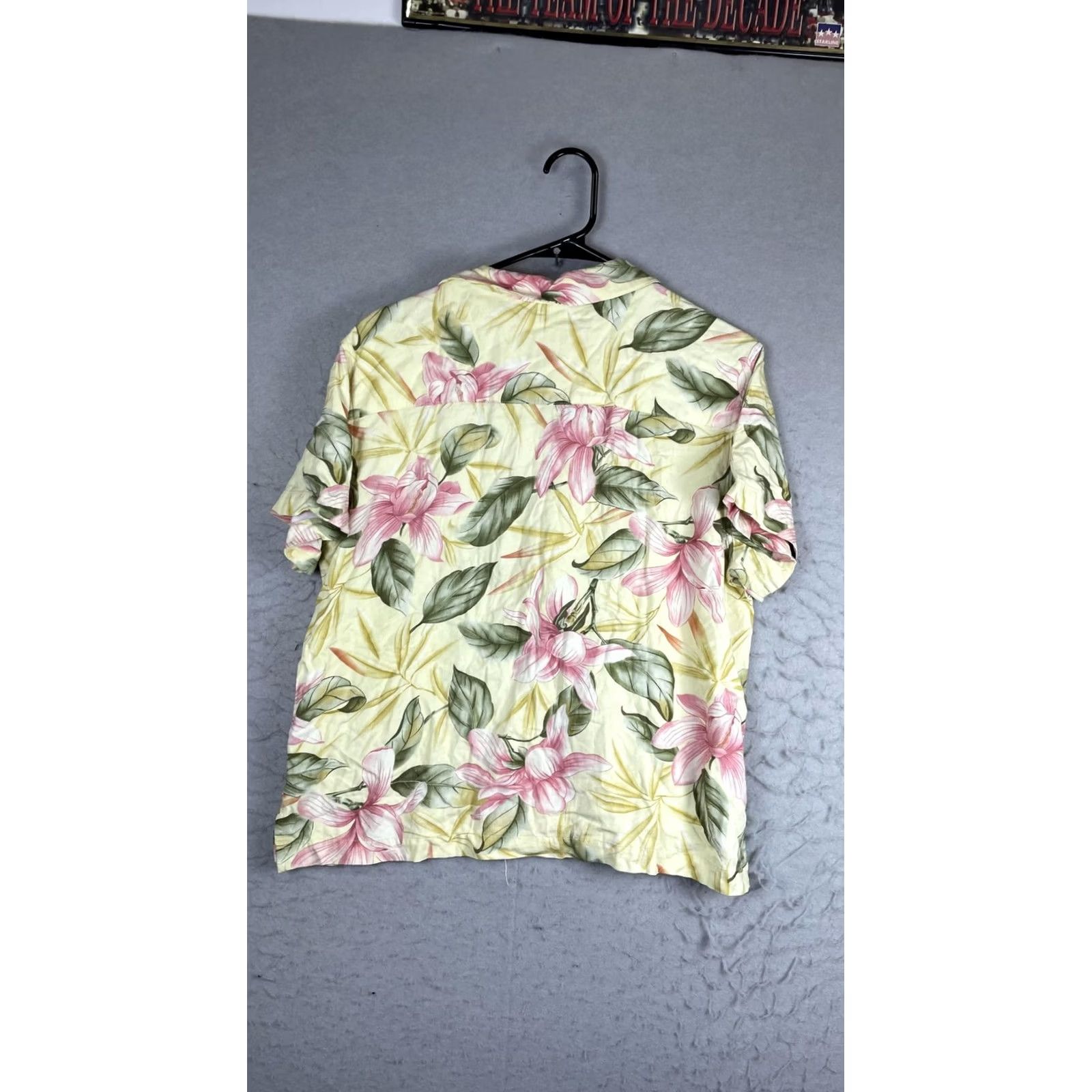 Vintage Sunset Cove Shirt Womens Petite XL Yellow Pink Floral Hawaiian Button Up Top Size XL / US 12-14 / IT 48-50 - 5 Thumbnail