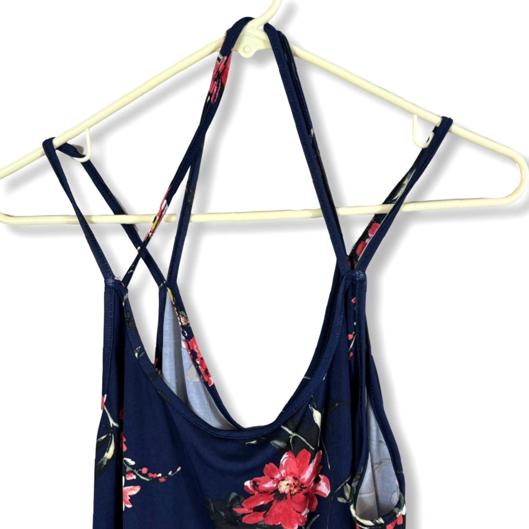 Vintage Papermoon Tank Top Women's 2XL Navy Floral Spaghetti Strap Sleeveless Rayon Camisole Bohemian Summer XS-? Size XXL / US 16-18 / IT 52-54 - 5 Thumbnail