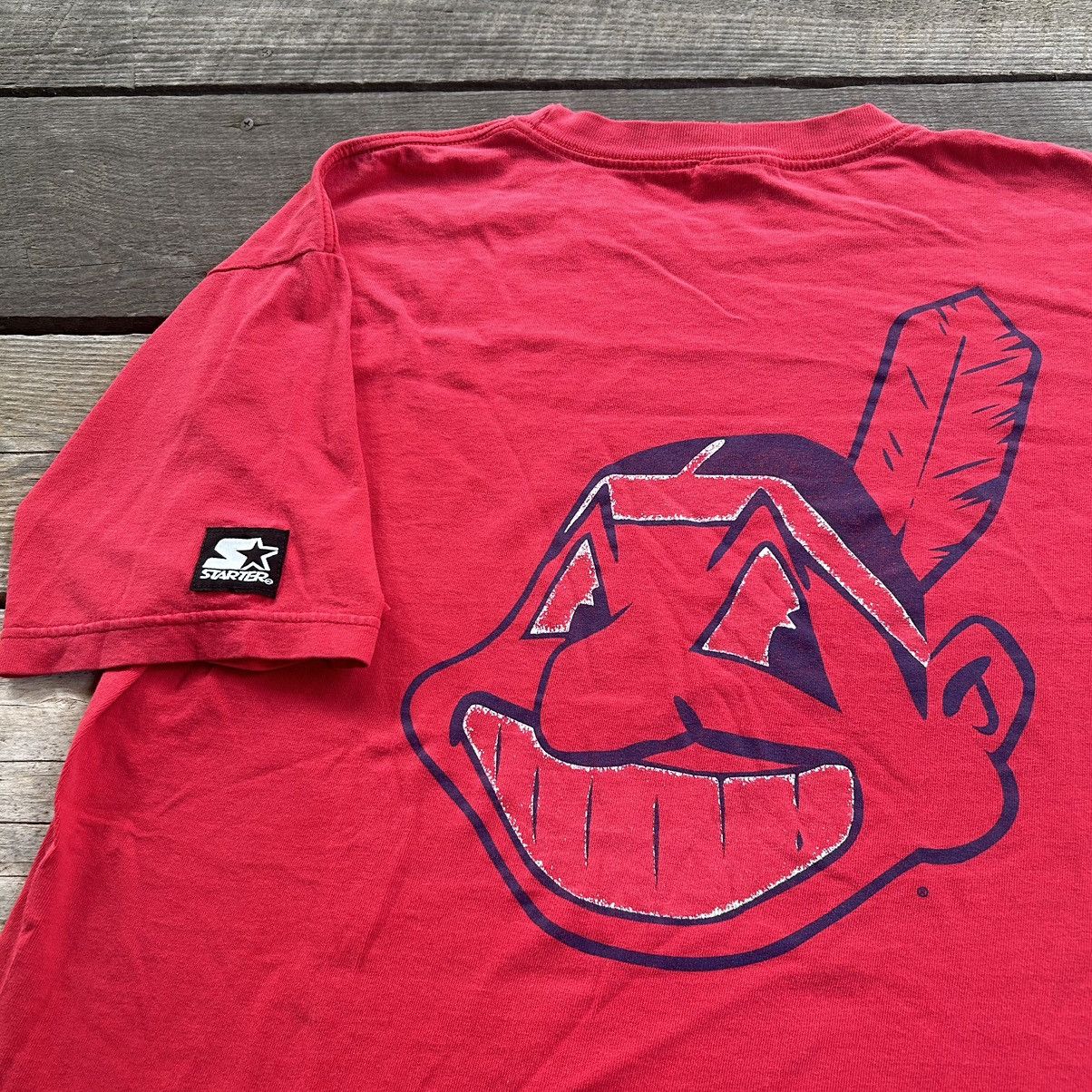 MLB × Vintage Vintage 90s Cleveland Indians Faded Started Graphic T Shirt Size US M / EU 48-50 / 2 - 2 Thumbnail